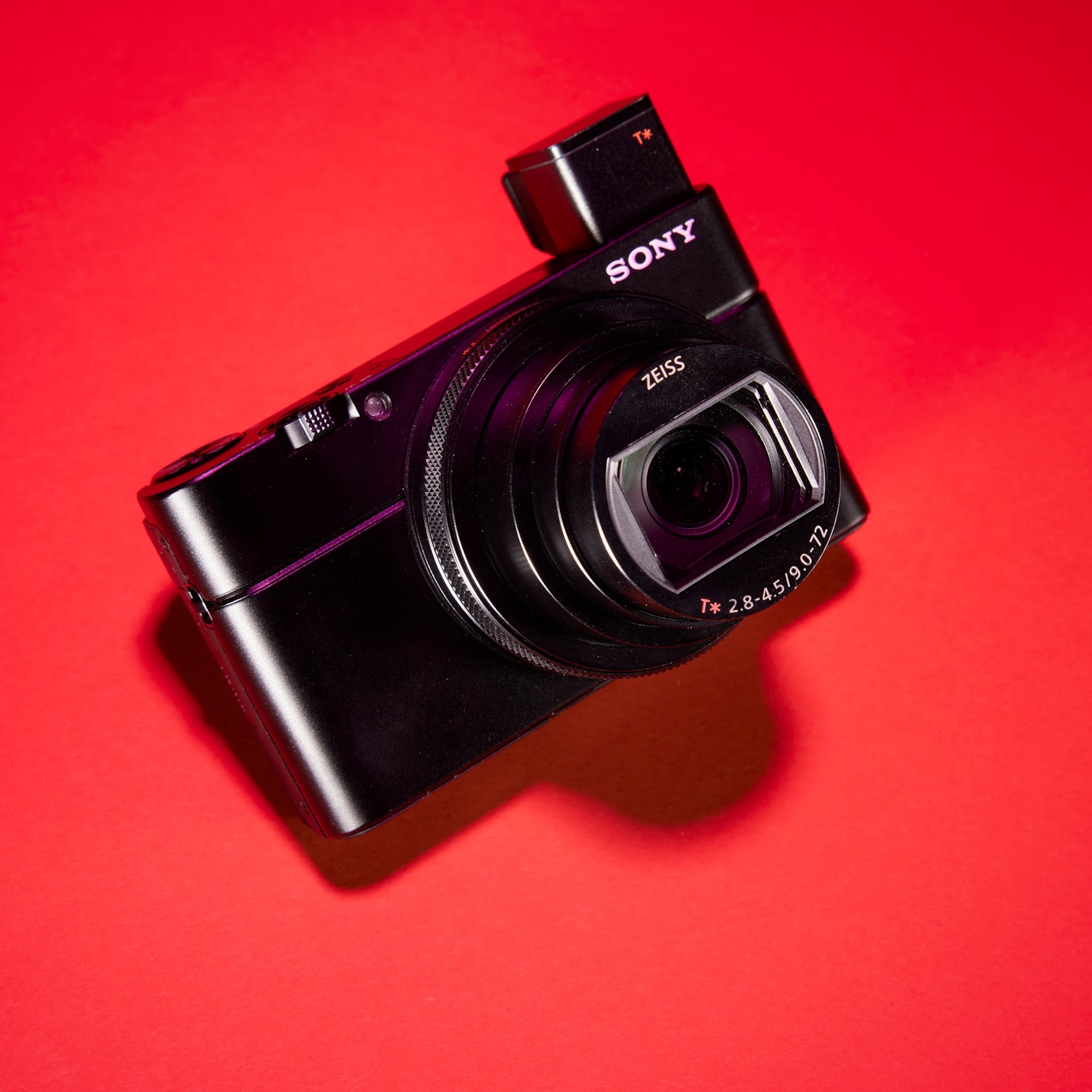 Studio photograph of a Sony RX100VII camera, made for the 2023 National Geographic 2023 travel camera guide