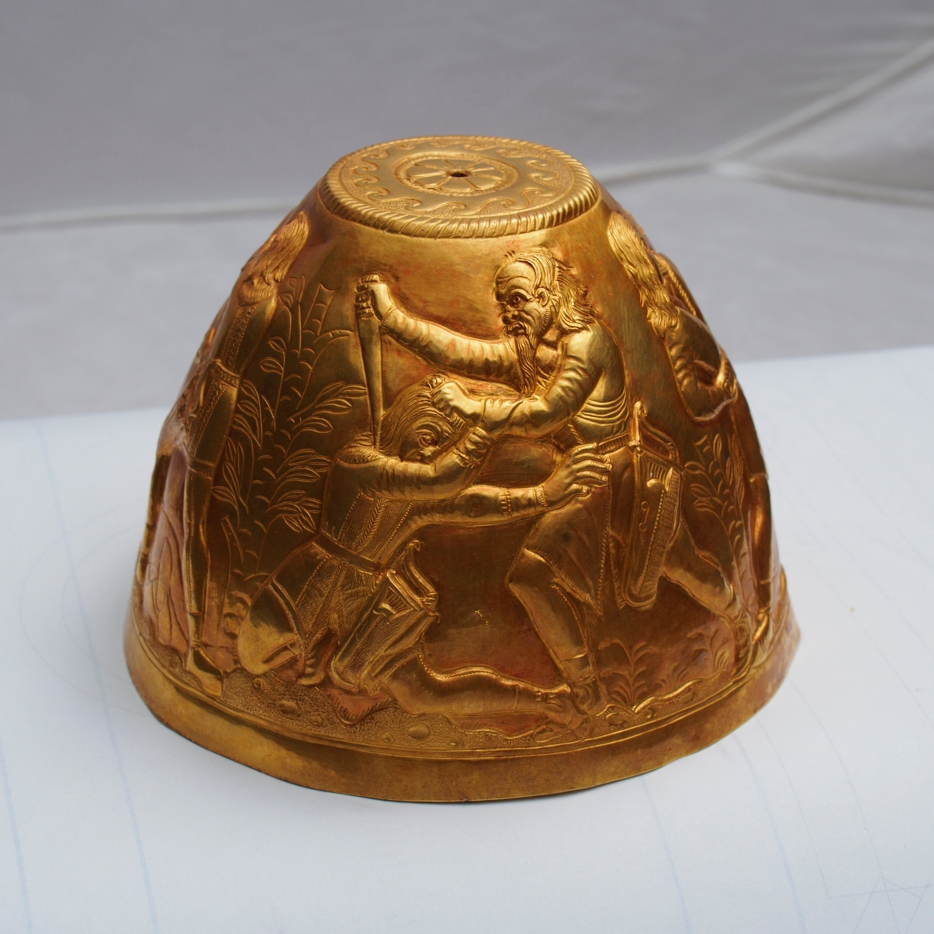 One vessel shows an old, bearded man slaying young warriors