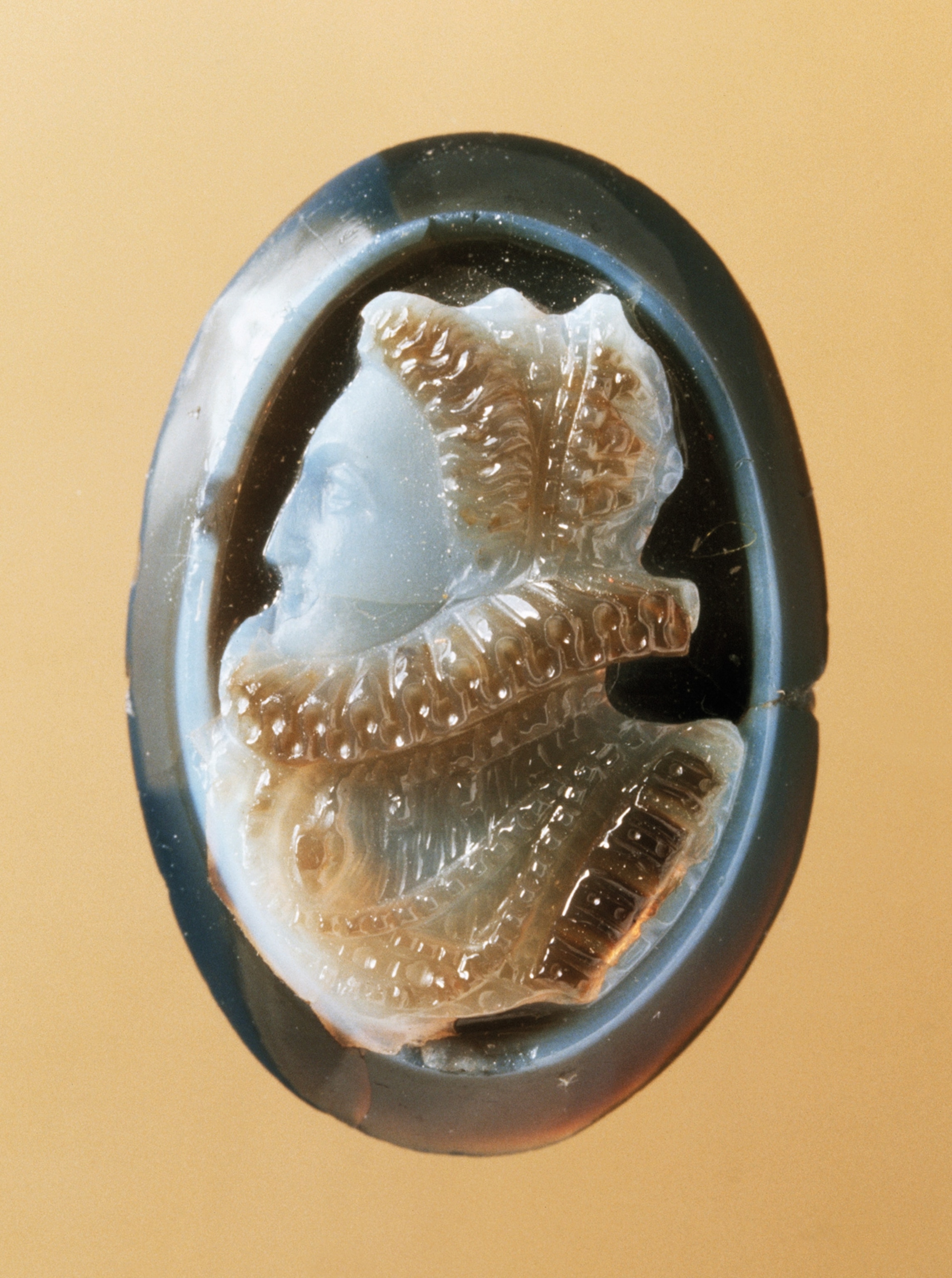 A cameo of Elizabeth I from the Cheapside Hoard.
