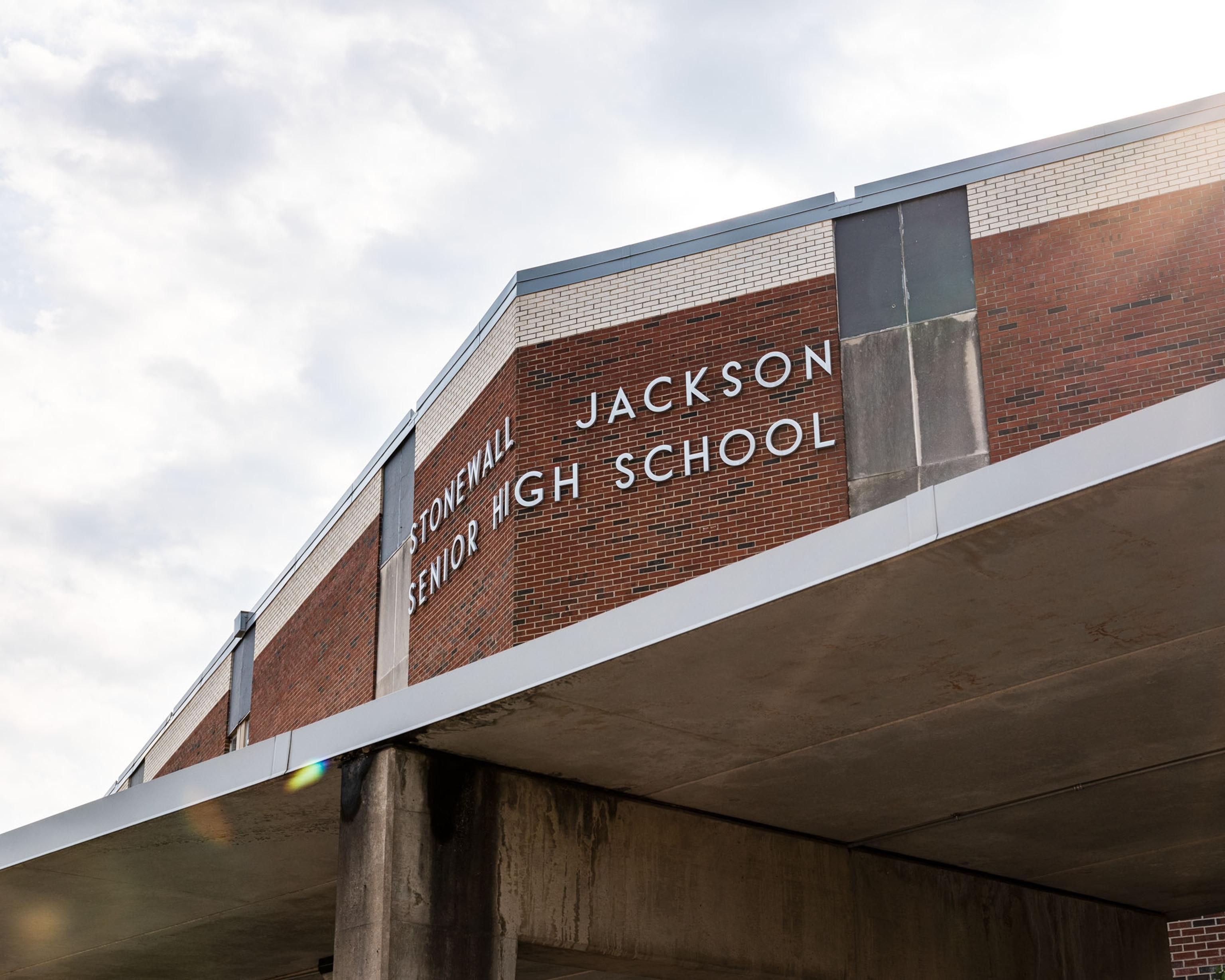 A facade of high school building
