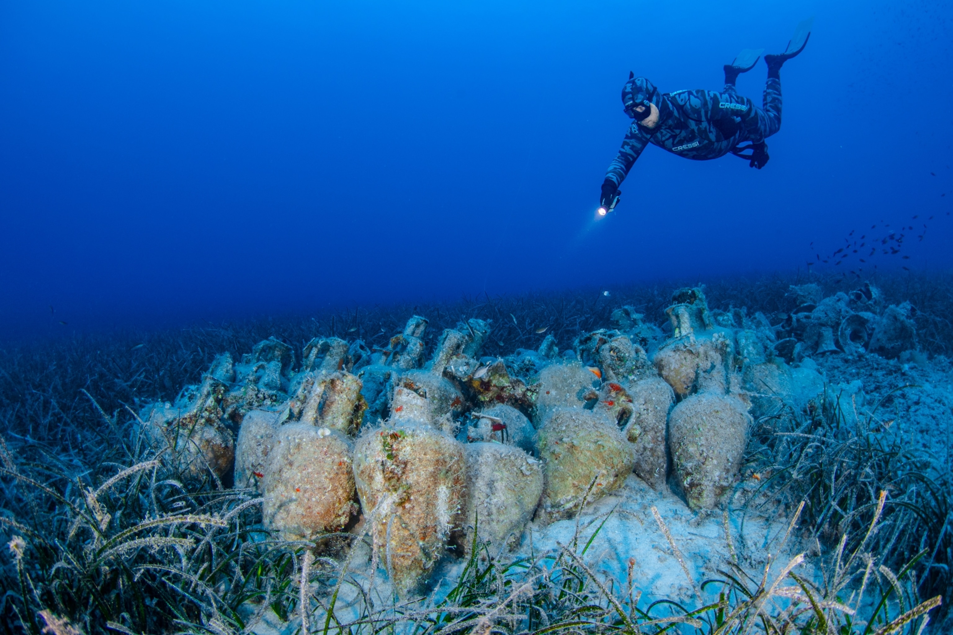Amphorae on the seabed