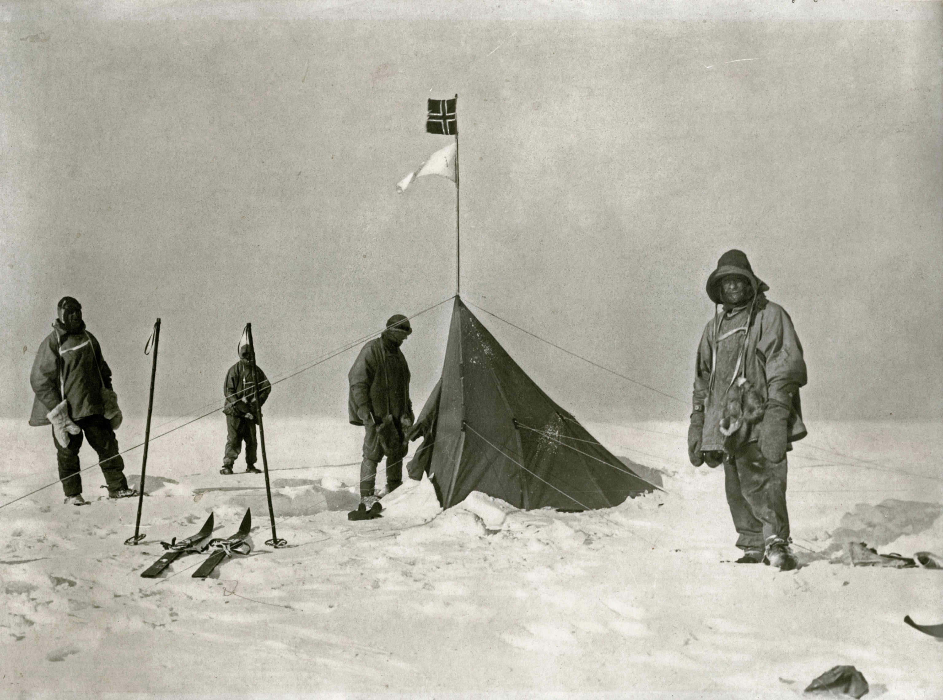 Scott's party slumped in defeat at the South Pole