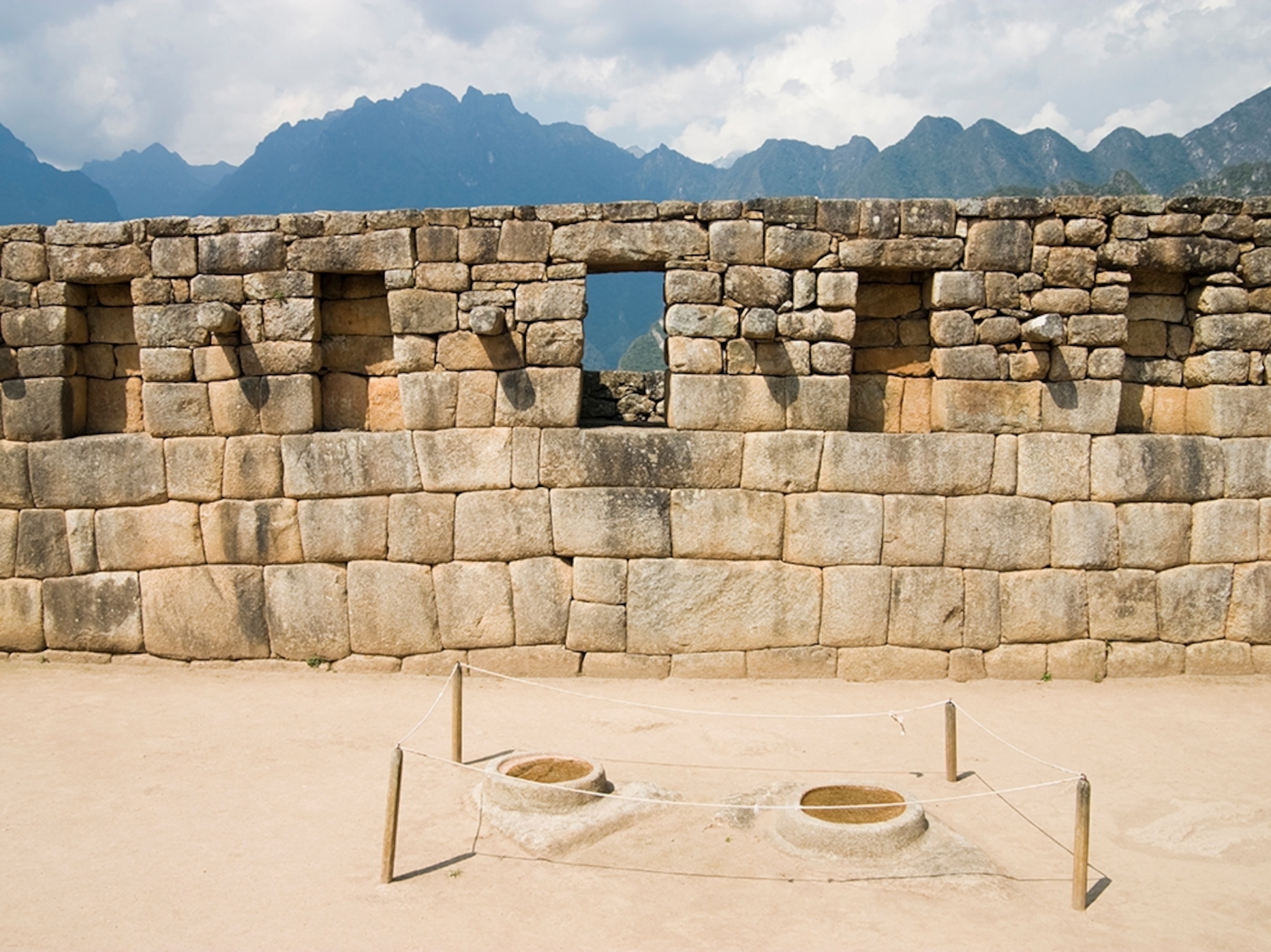 stone dishes at Machu Picchu, Peru