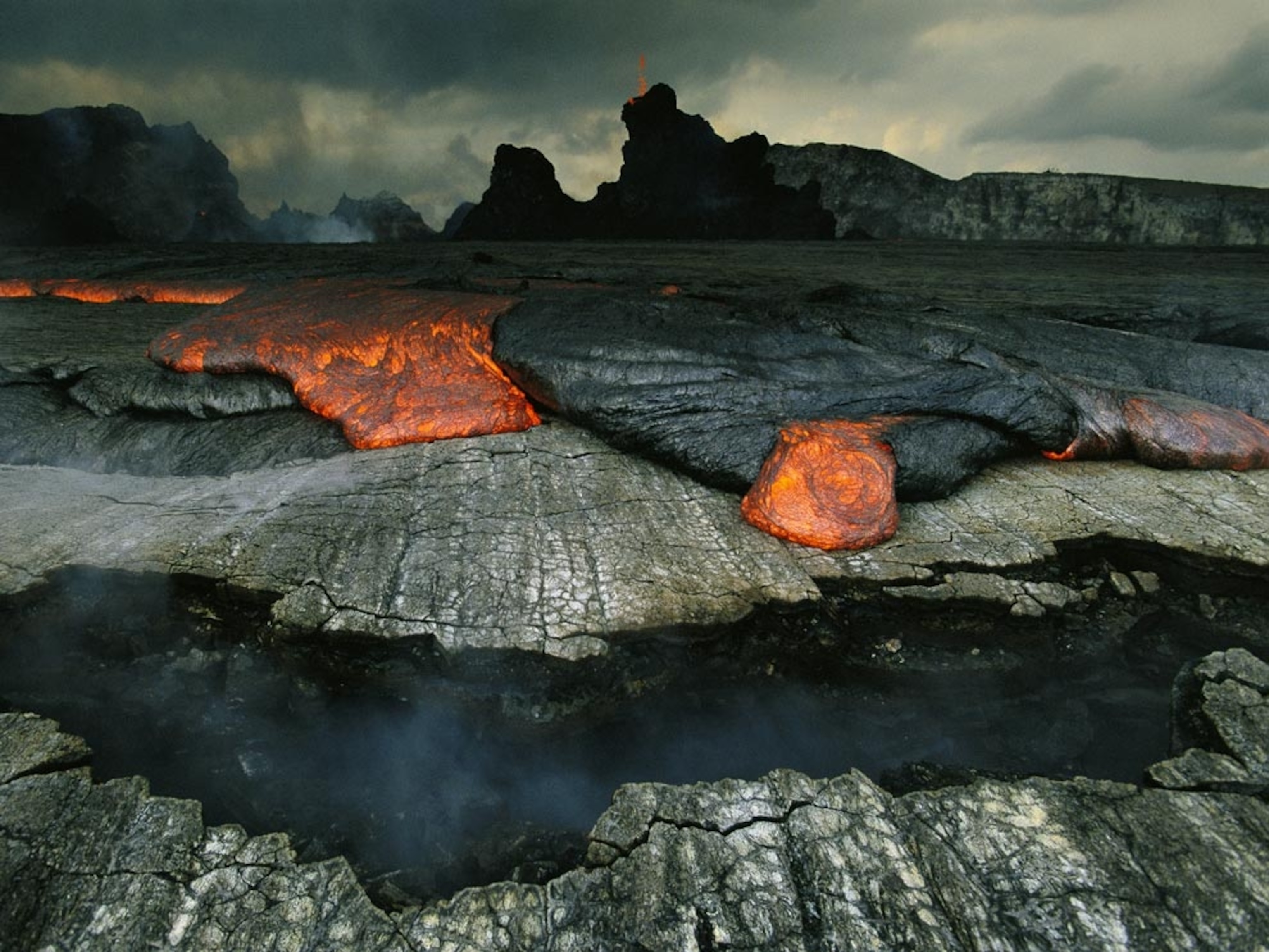Lava oozes from Kilauea, Hawaii Volcanoes National Park