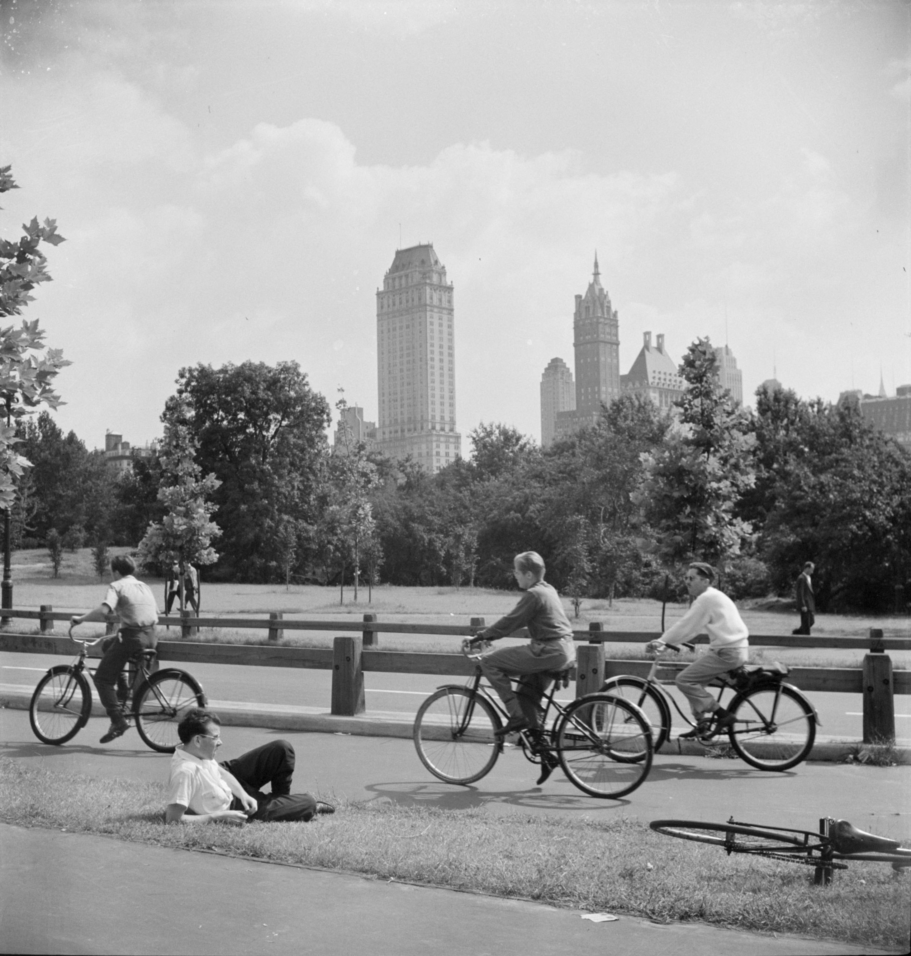 people riding bicycles in New York City