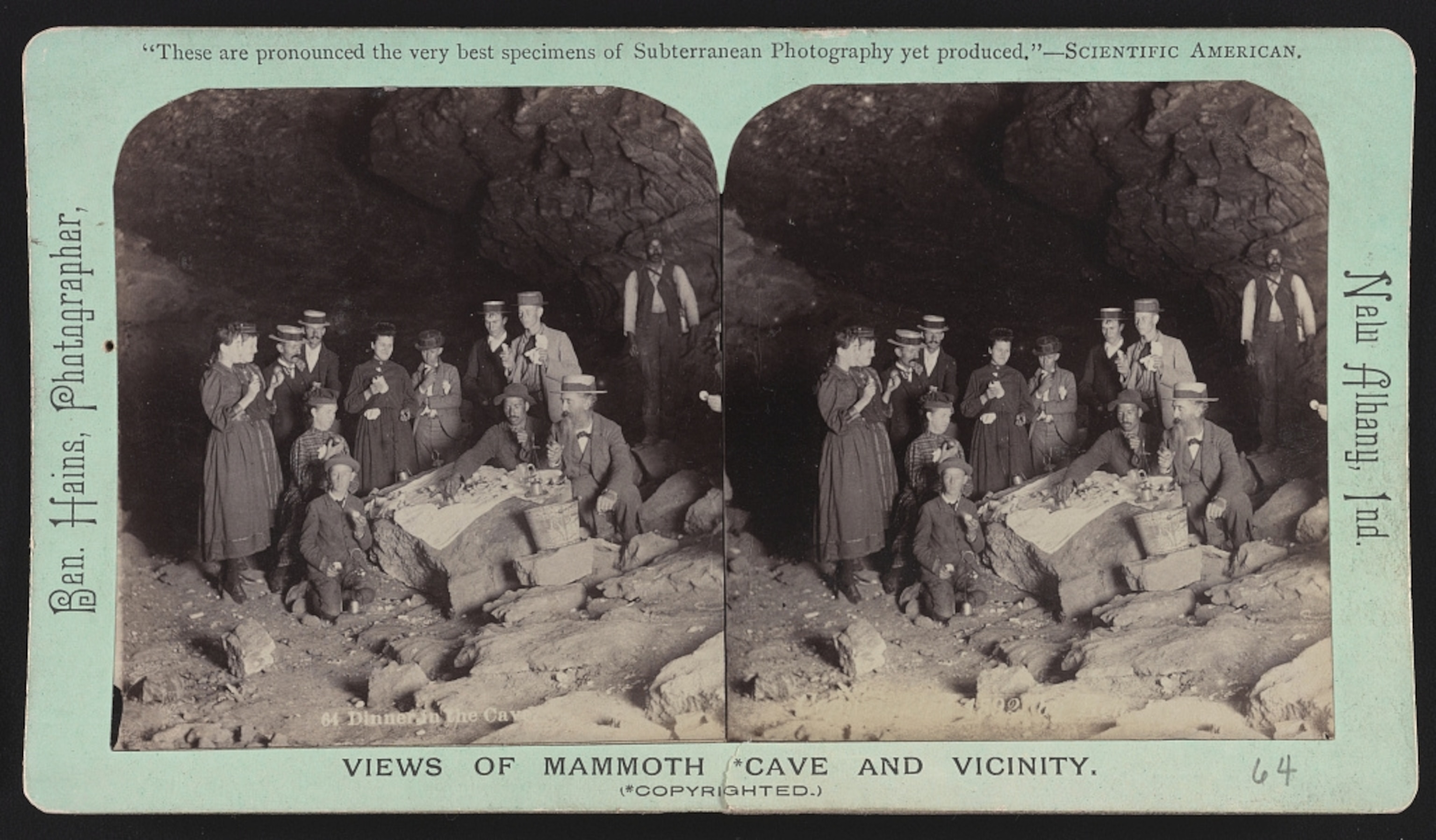 old print of people in the cave