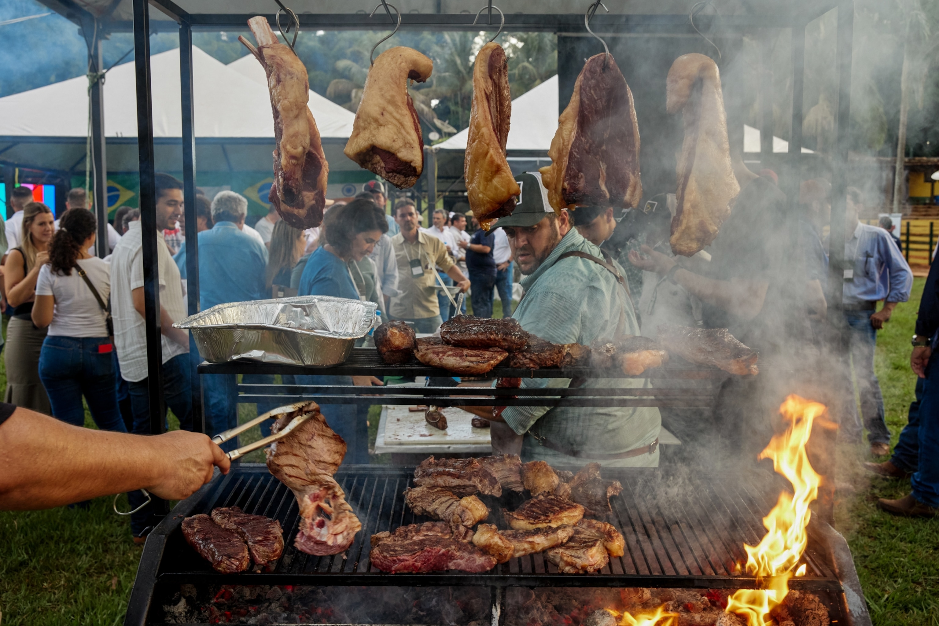 meat on a grill
