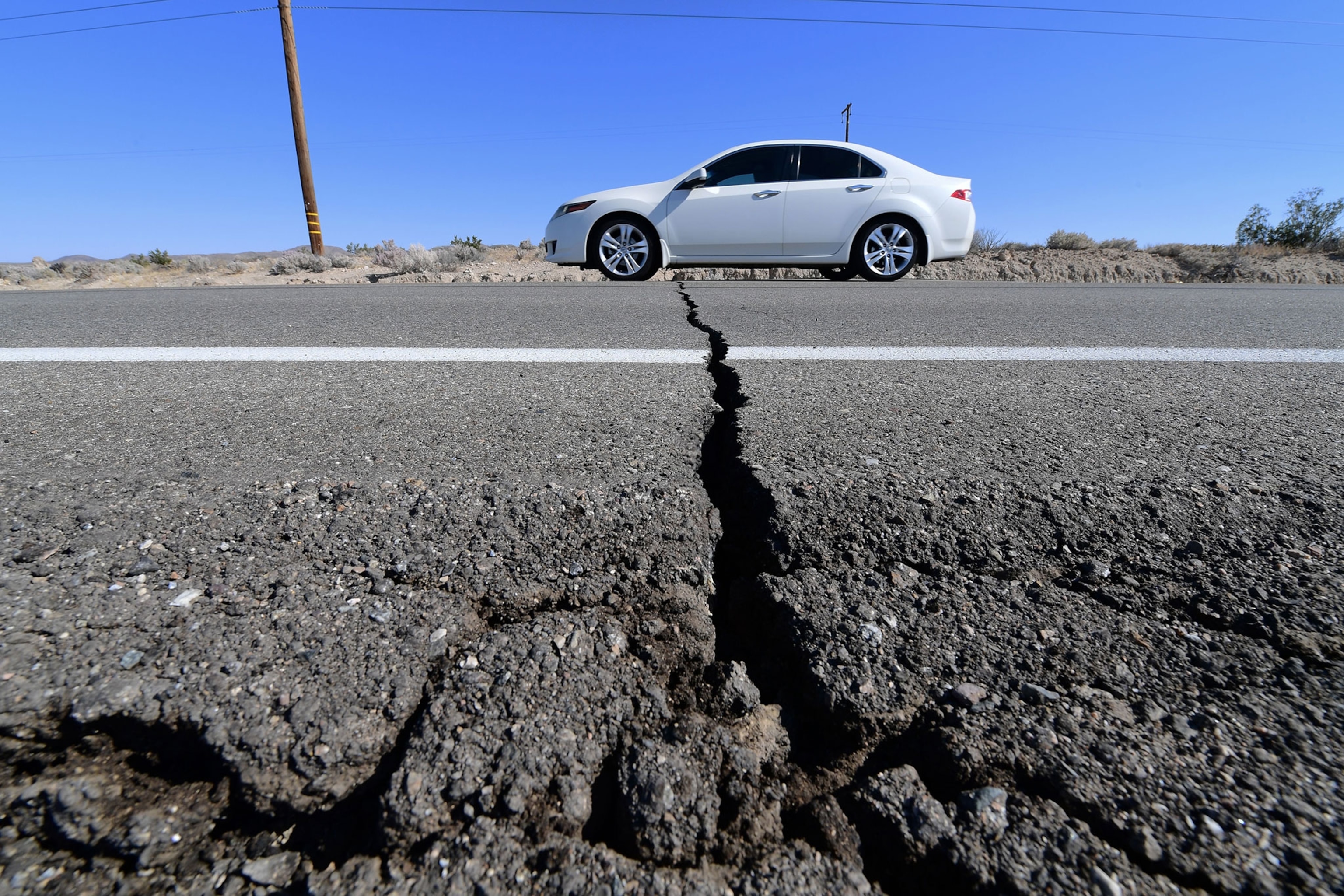 a crack in the road
