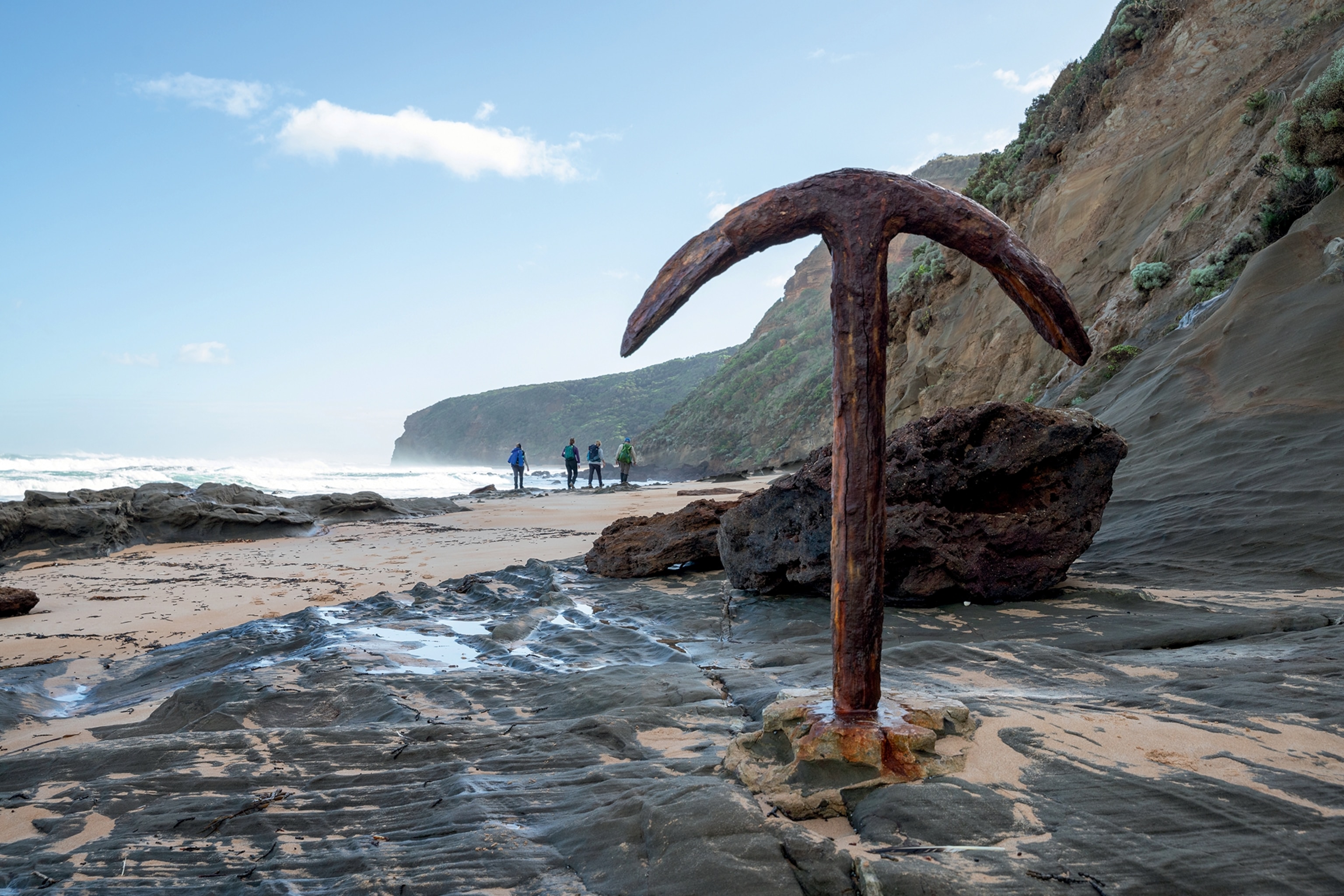 an anchor on a beach