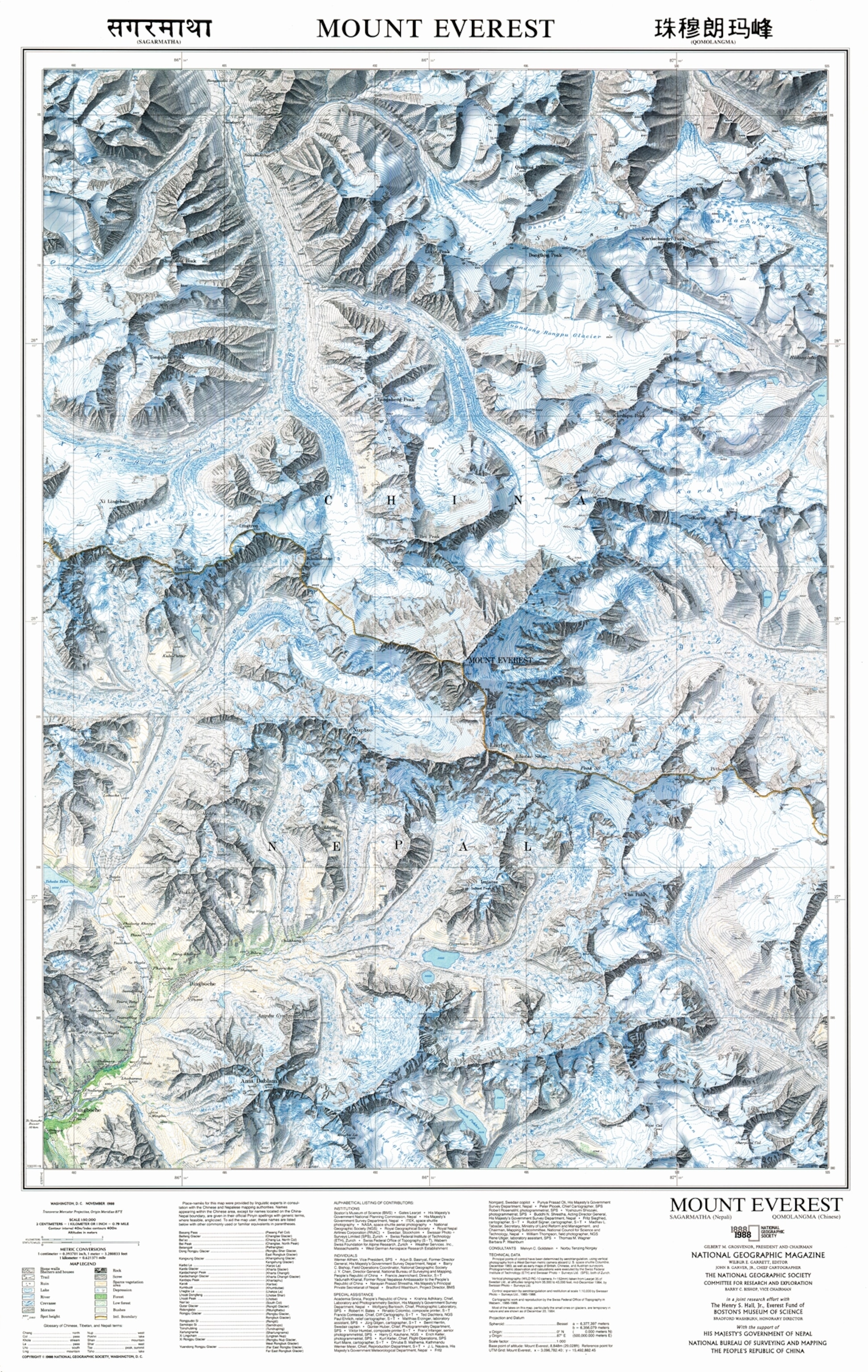 Map of Mount Everest
