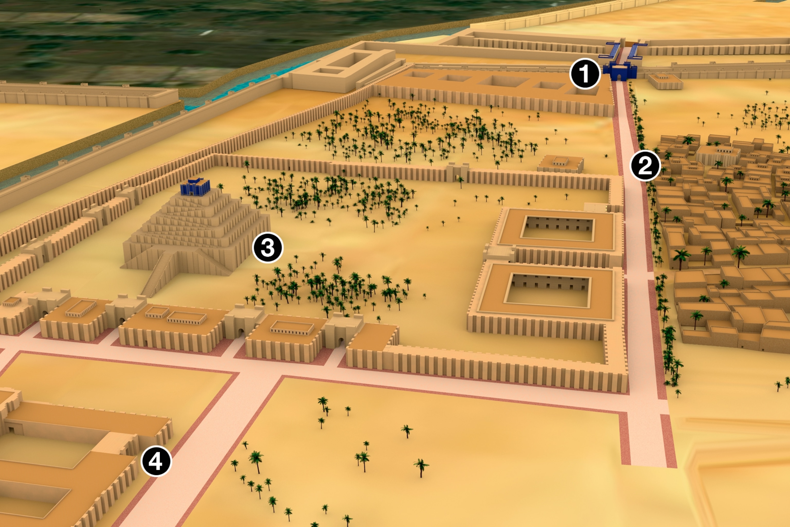 Graphic illustration showing the layout of Babylon at its zenith