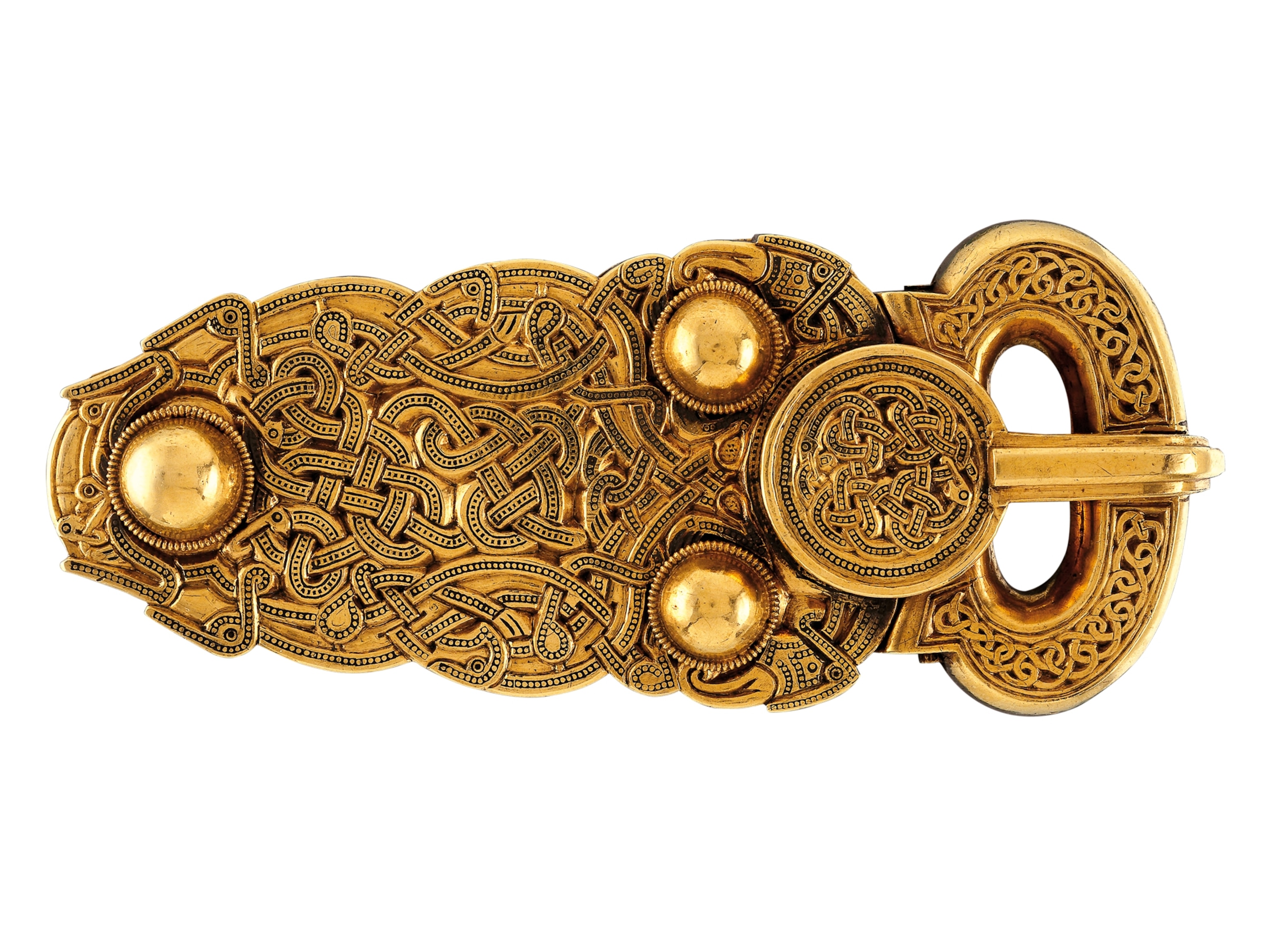 a gold belt buckle