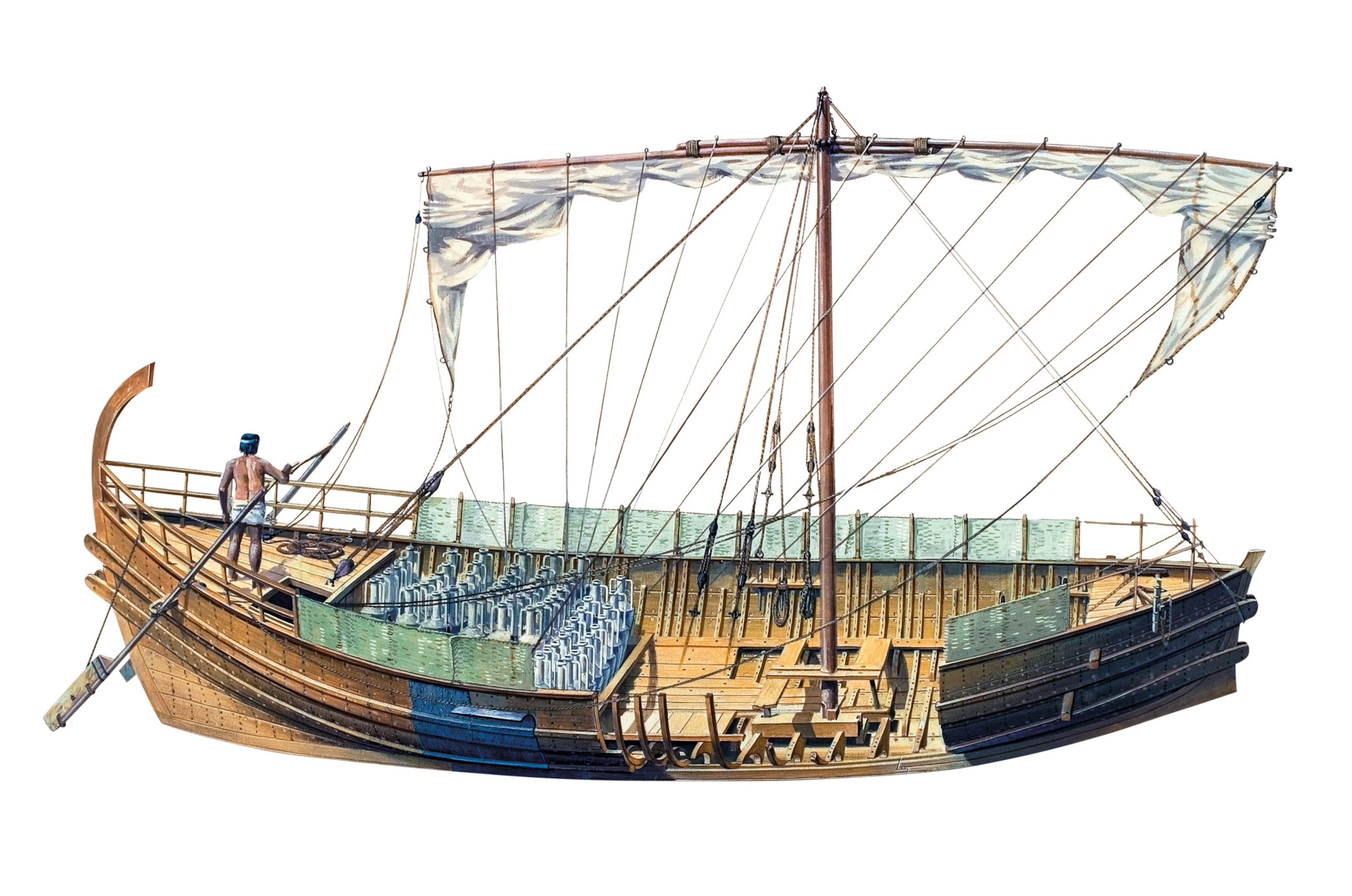 a ship with part of its interior visible