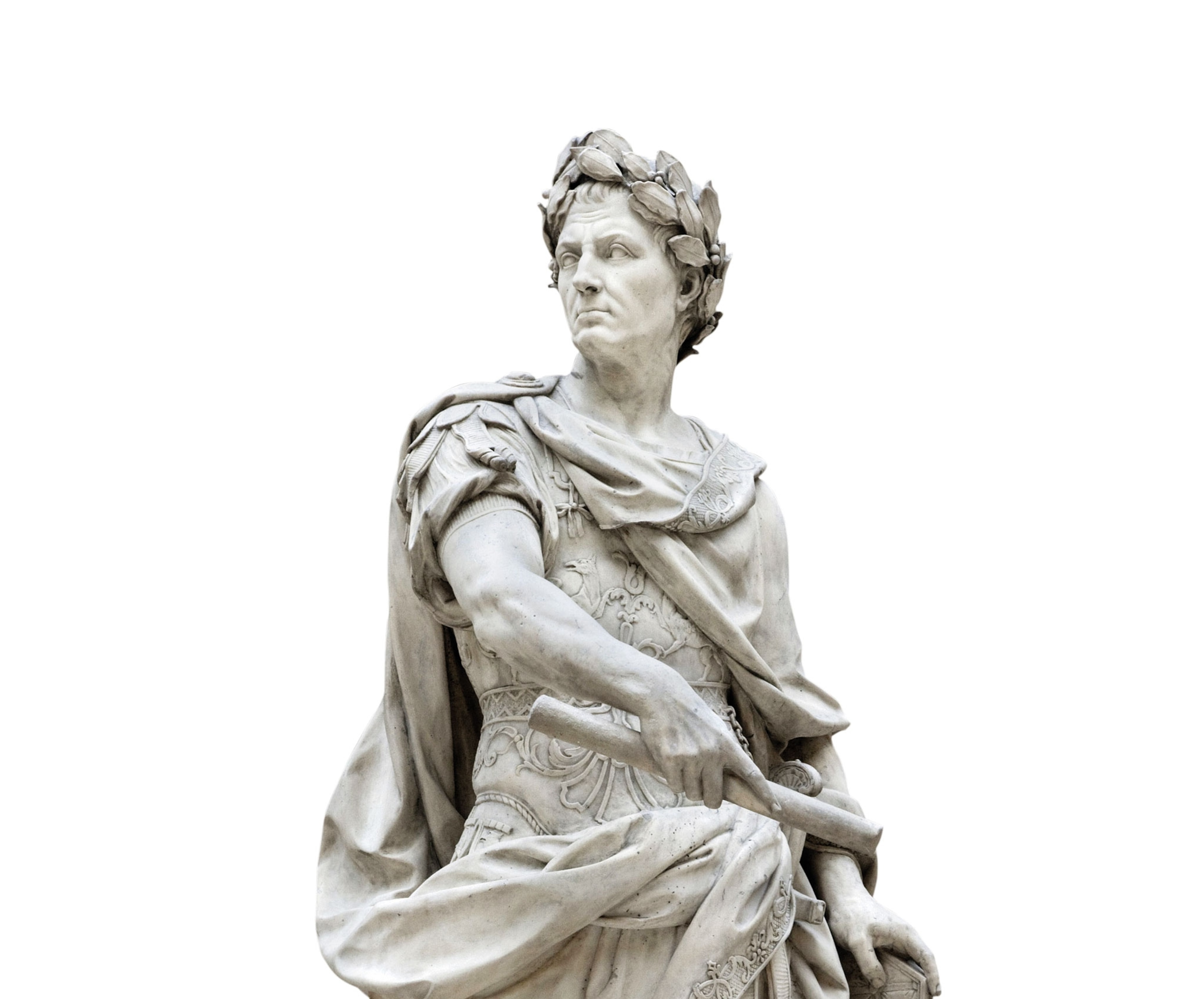a marble statue of Julius Caesar