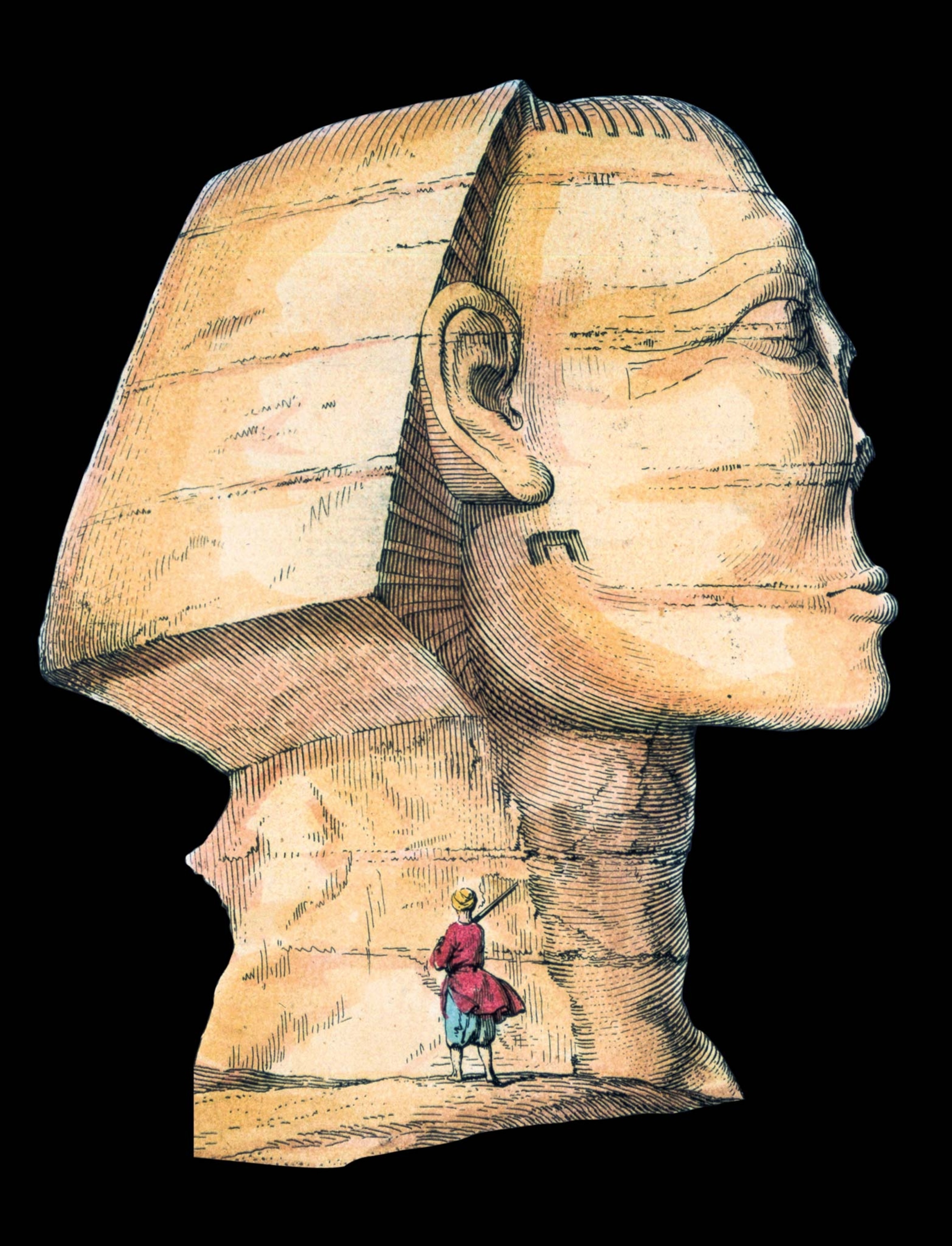 The Sphinx's nose was missing in this detailed sketch from 1731, decades before Napoleon's troops were in Egypt.