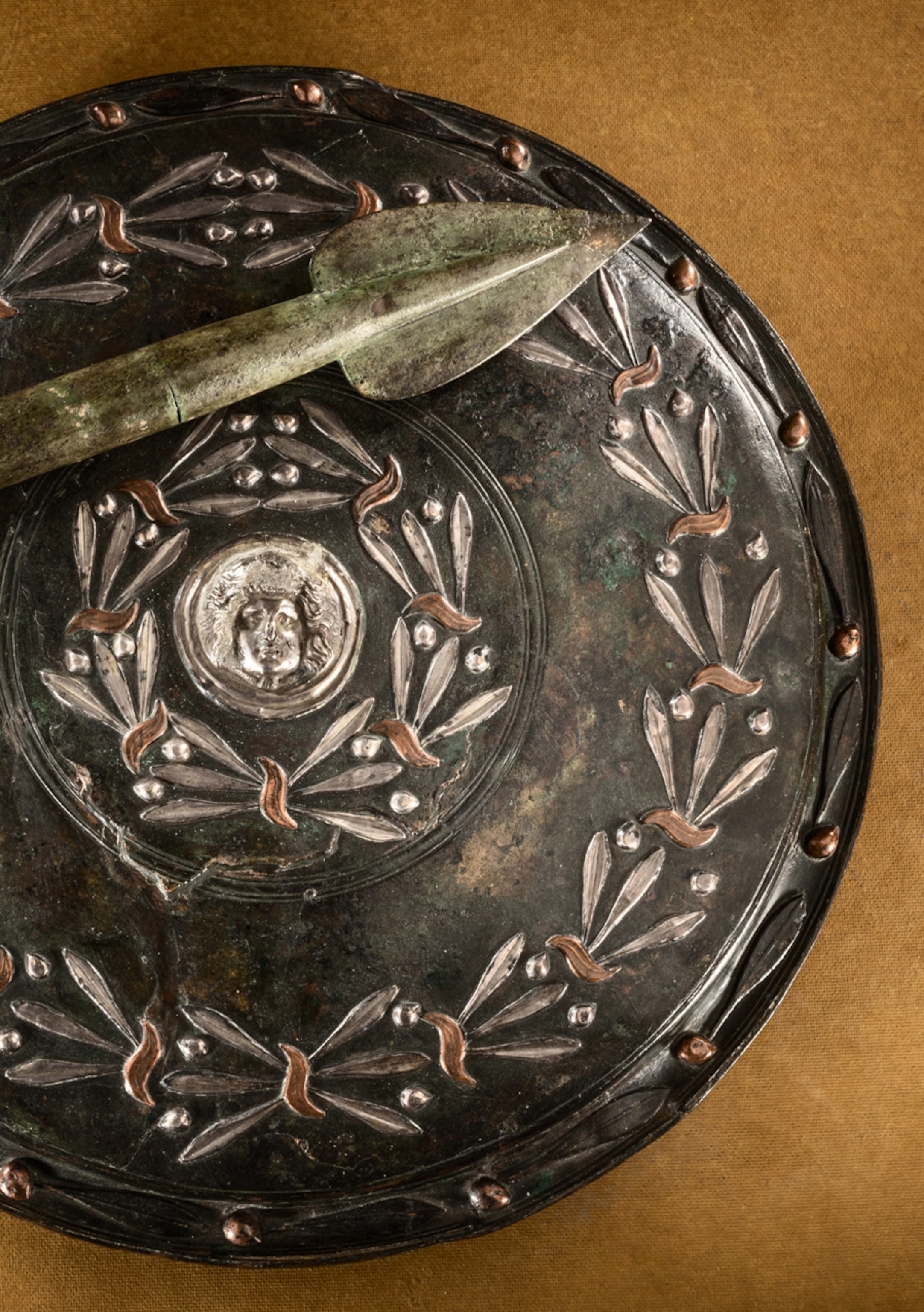Picture of round decorated shield.