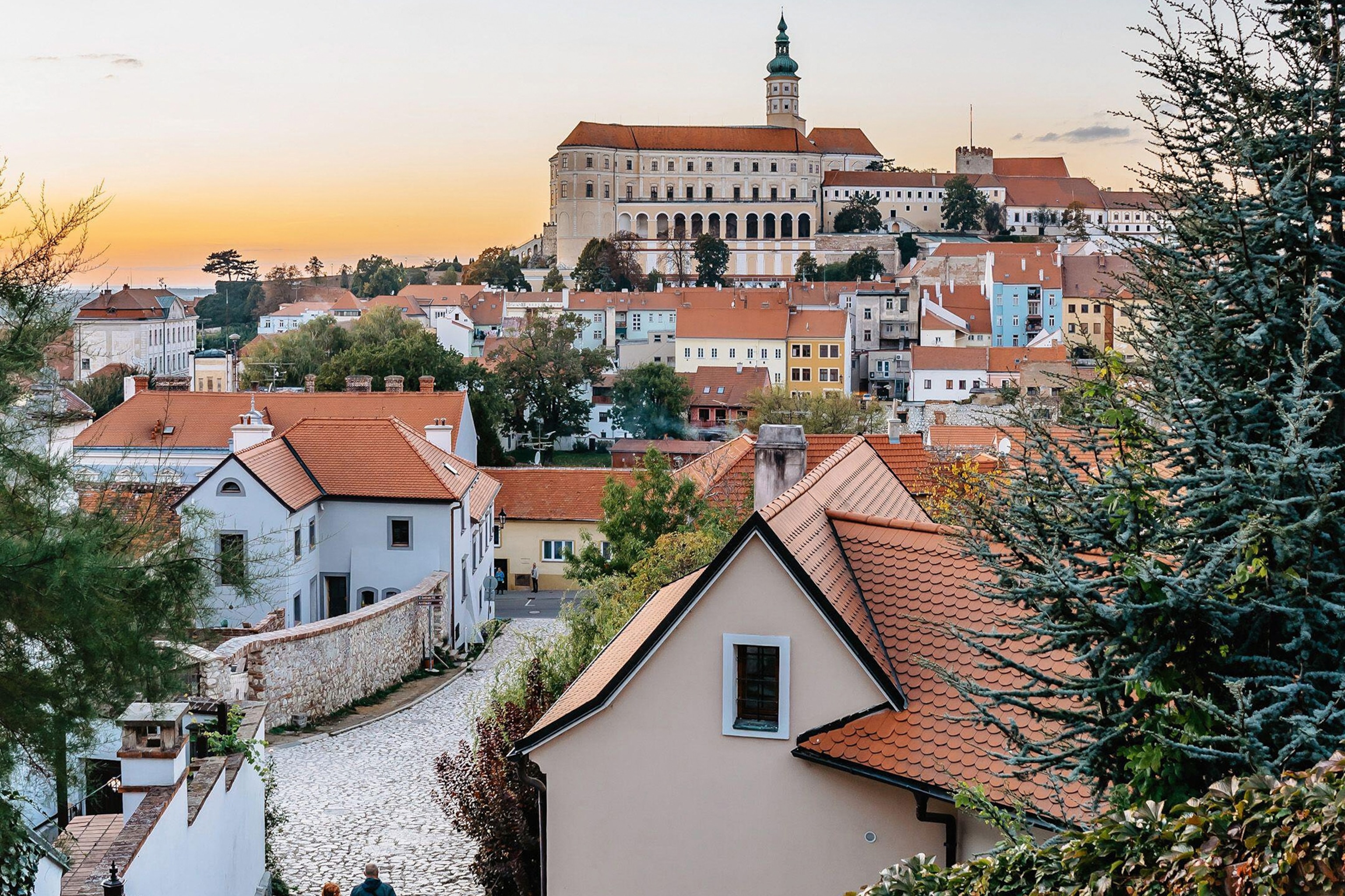 A view of Mikulov at sunset.