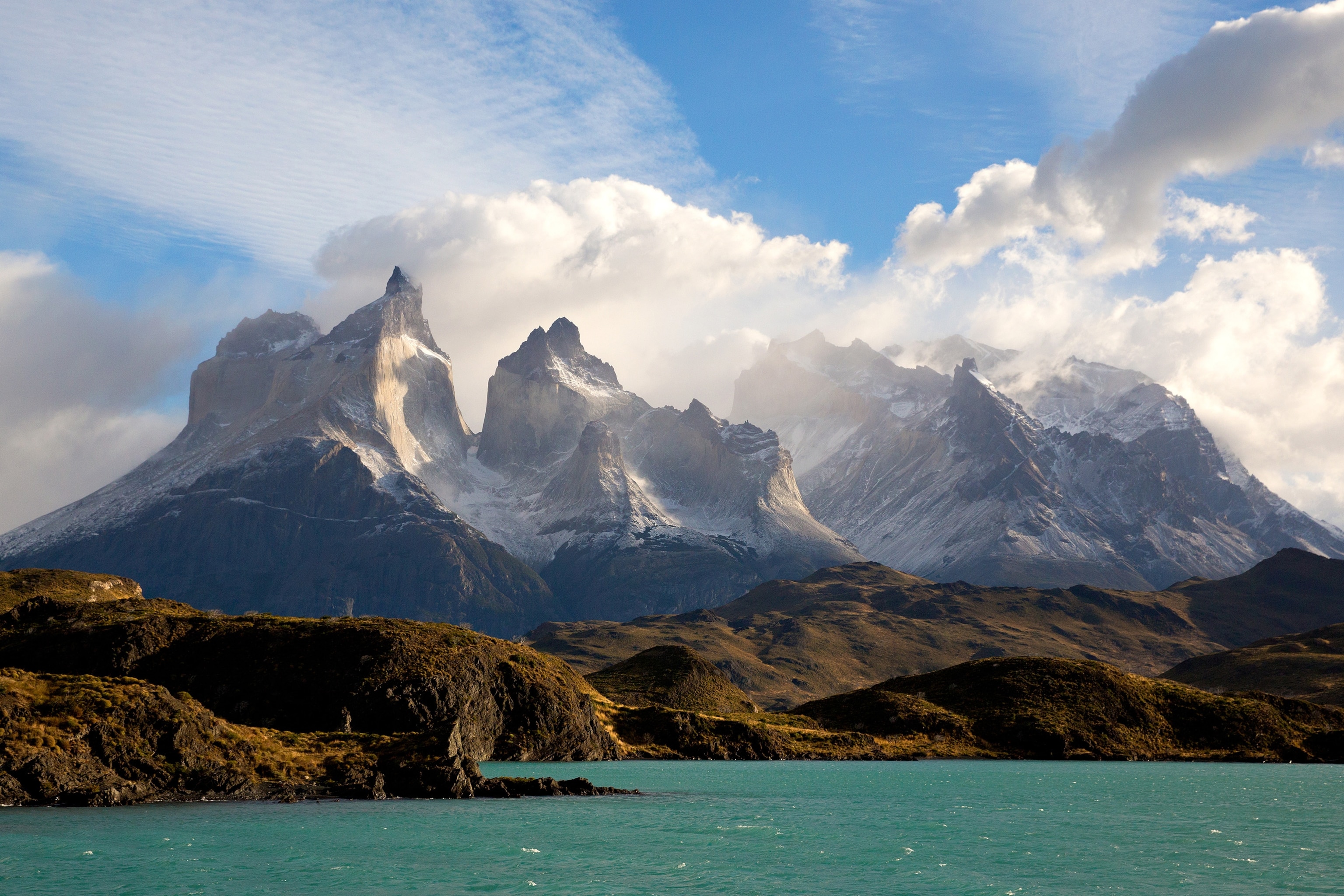 Macizo del Paine mountain range in Torres del Paine, Patagonia, Chile
