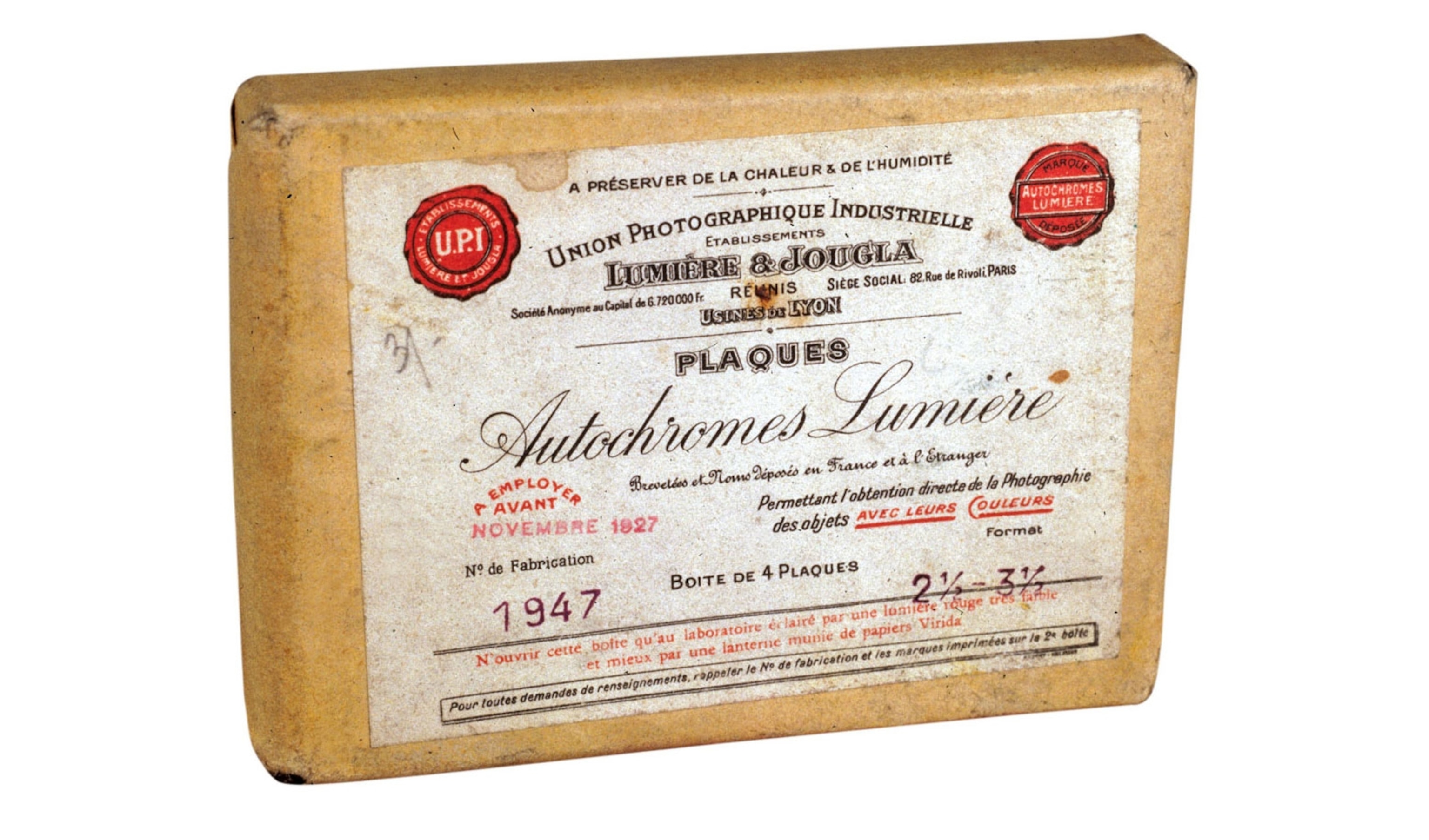 a packet of Lumière autochrome plates