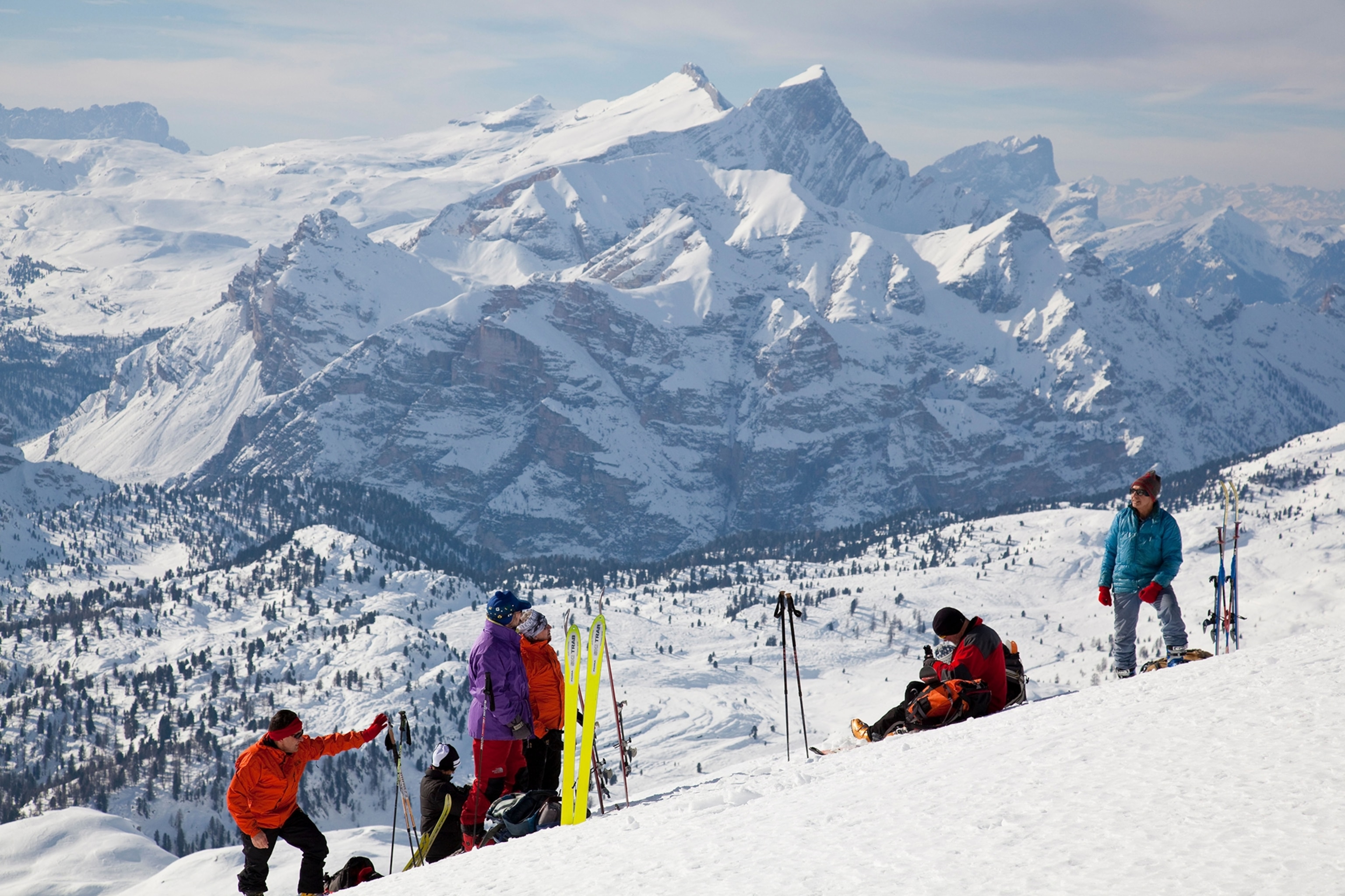 Ski mountaineering in the Dolomites, Cortina d'Ampezzo, Belluno, Italy, Europe.