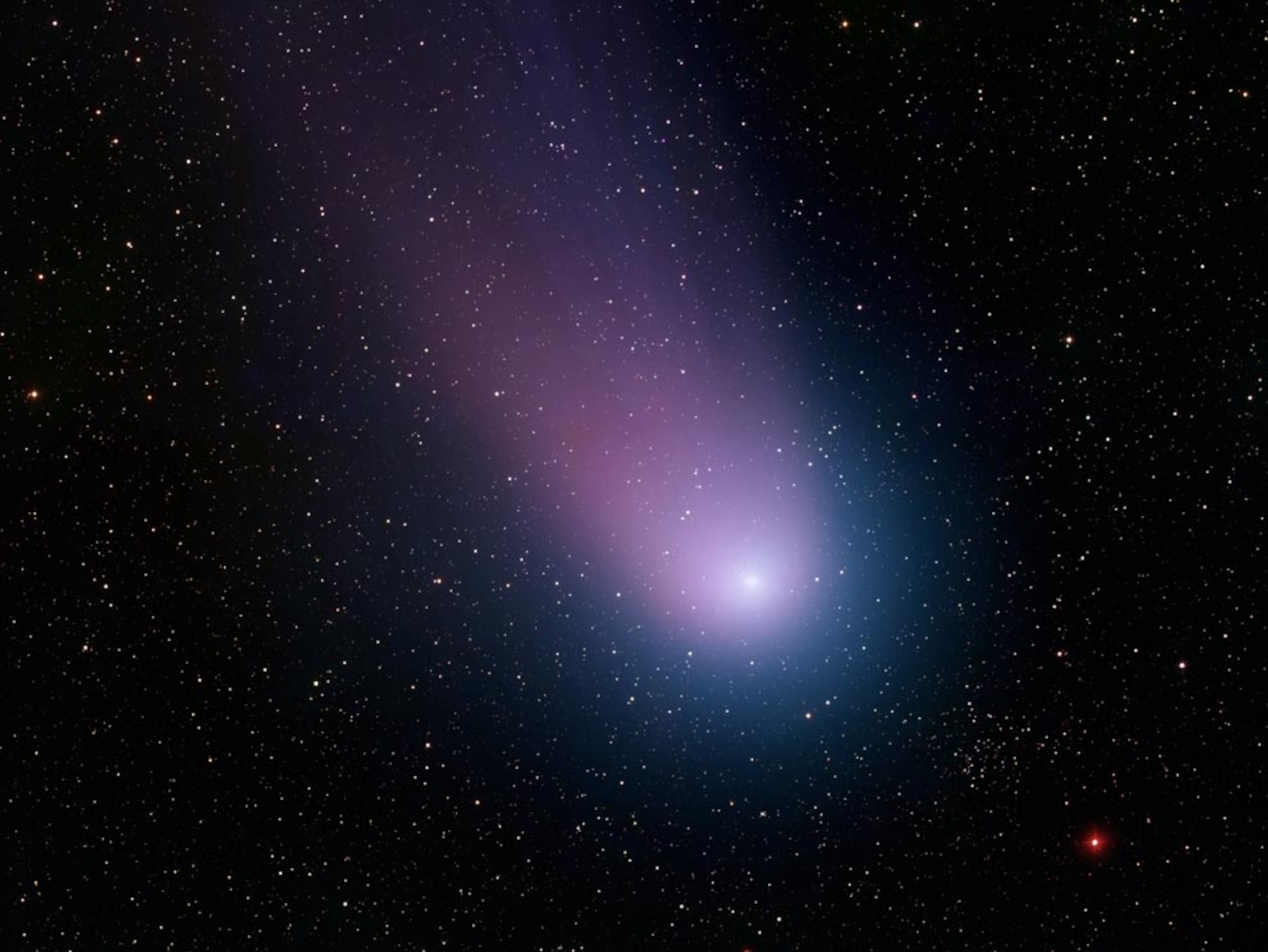 Comet glowing amid stars