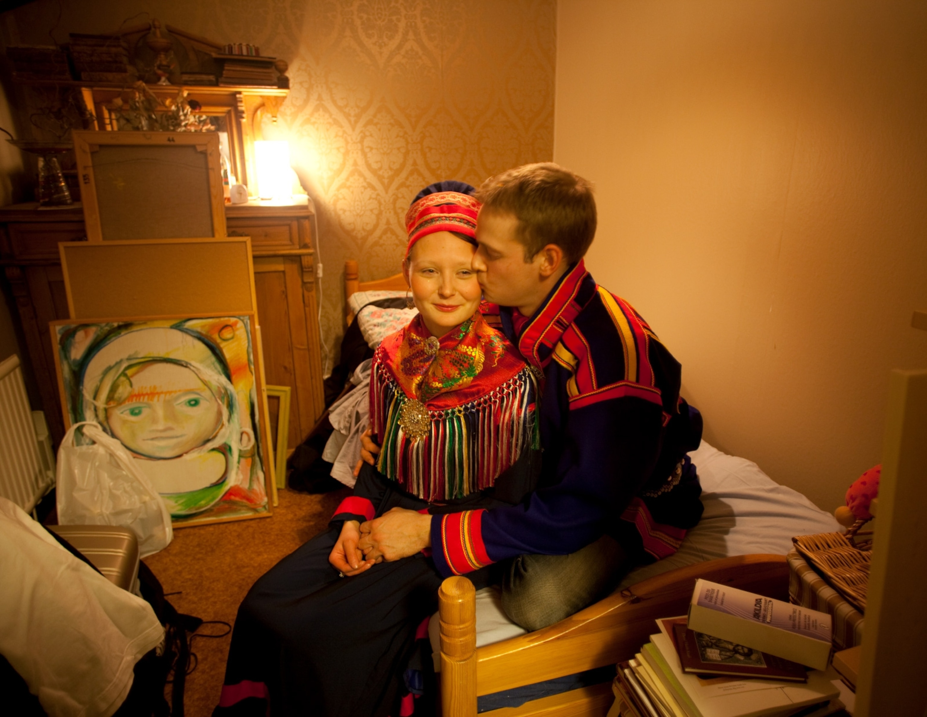 a girl and her boyfriend preparing to meet friends and family at the Jokkmokk Market