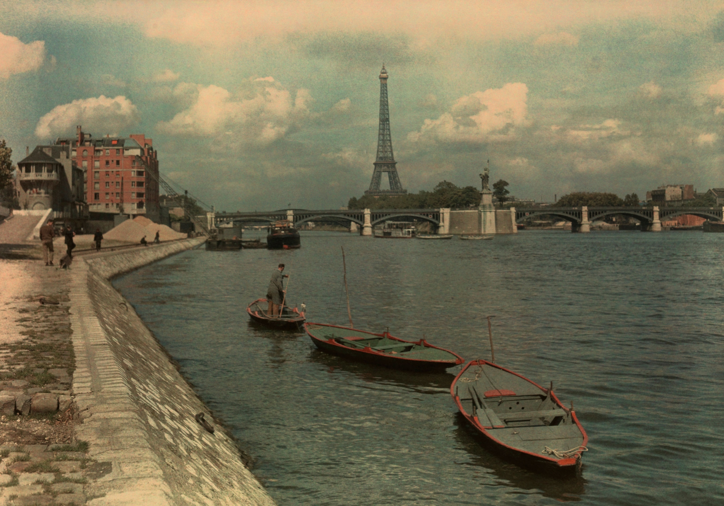 boats on the Seine River in Paris, France
