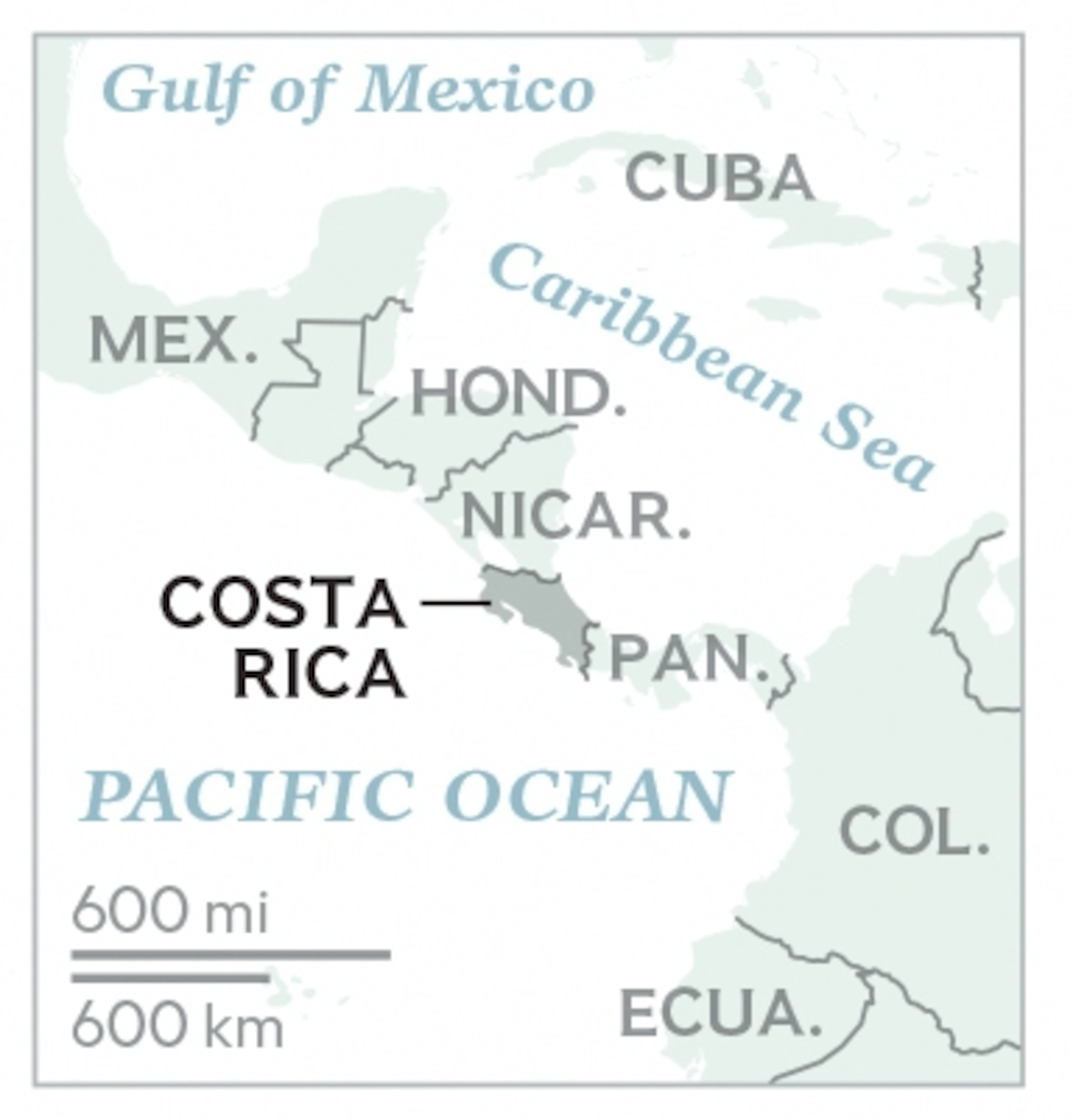 a locator map of Costa Rica