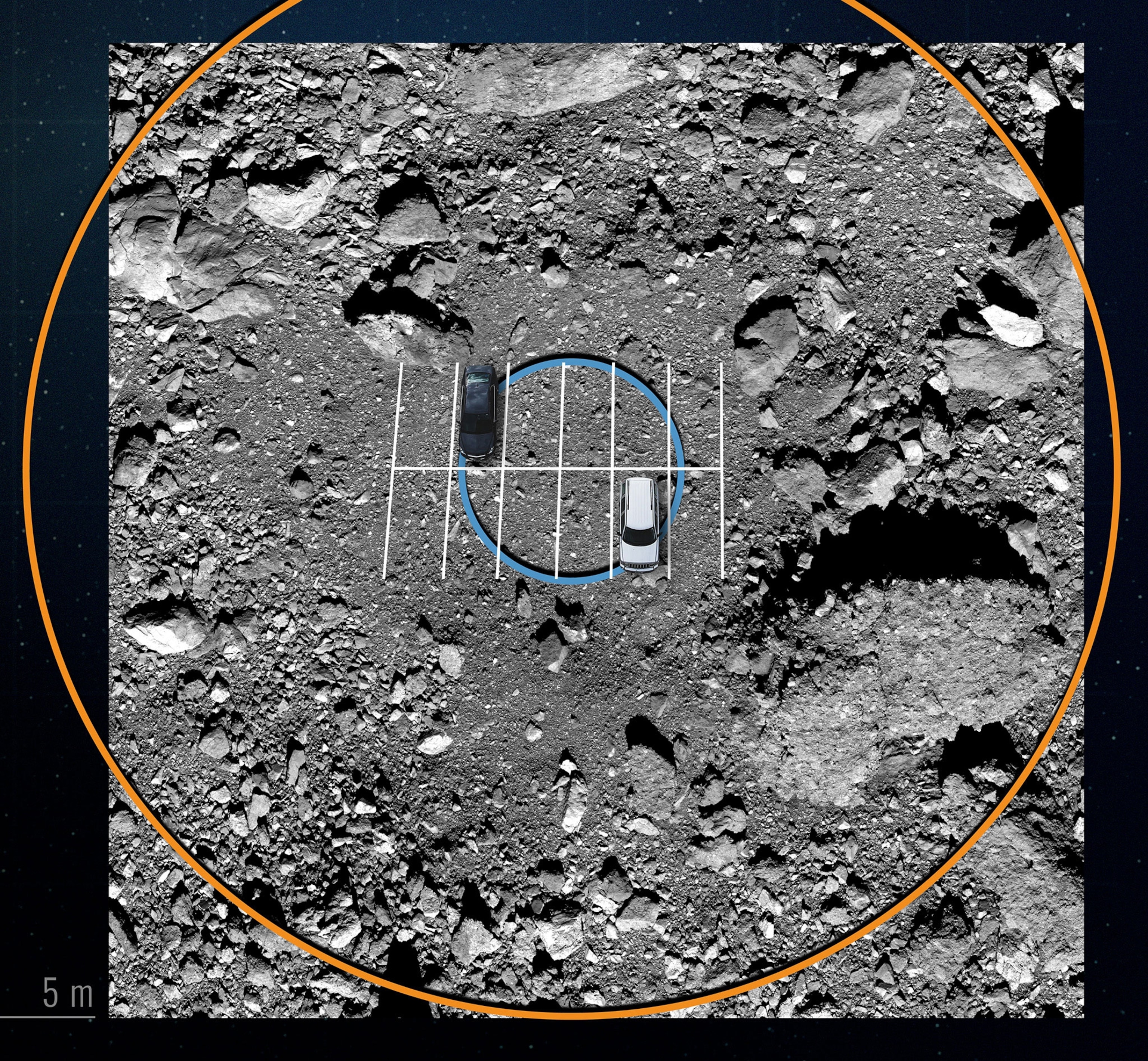 map showing landing spot of osiris-rex