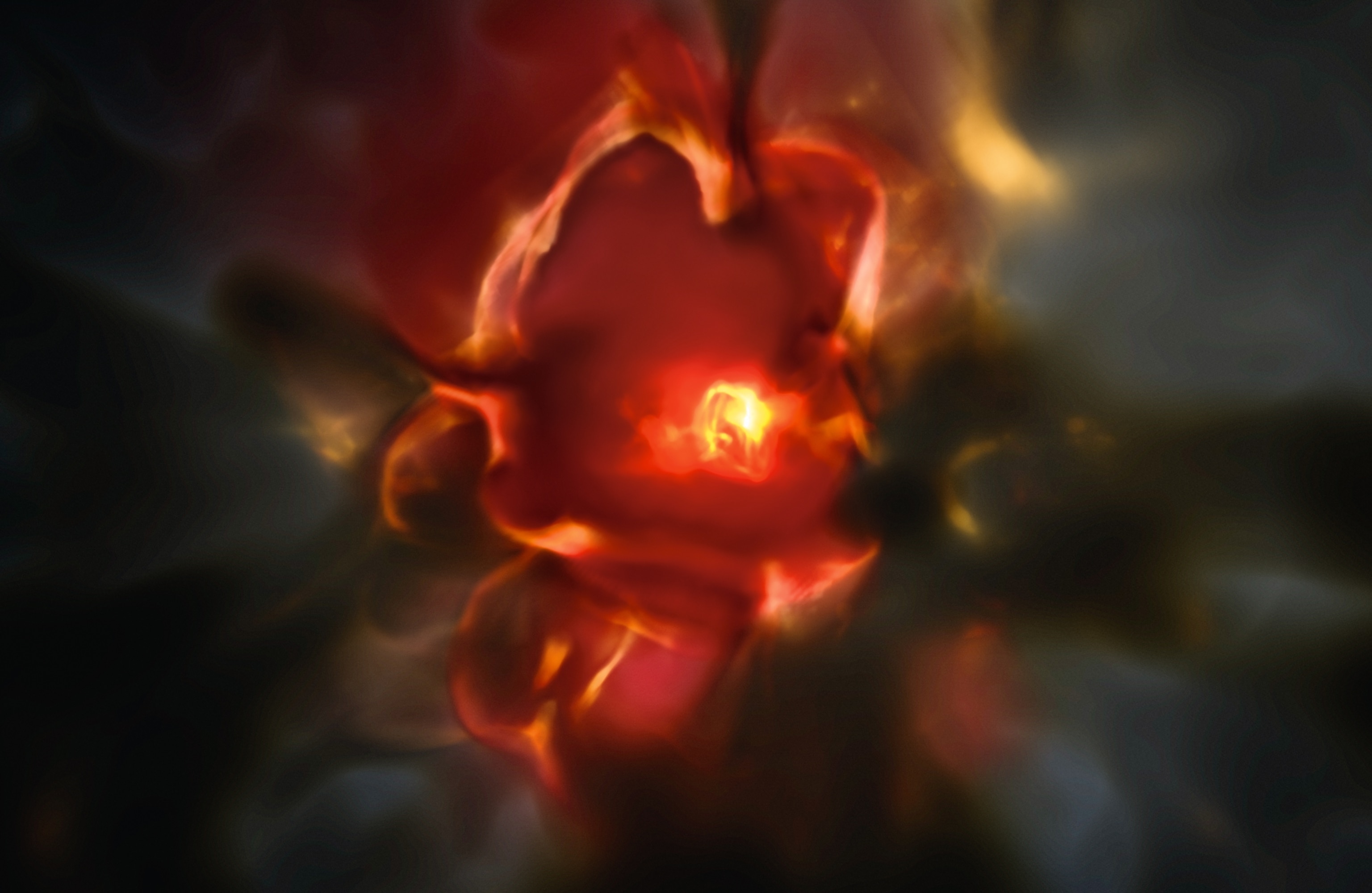 a computer simulation of an early star exploding in a halo of dark matter
