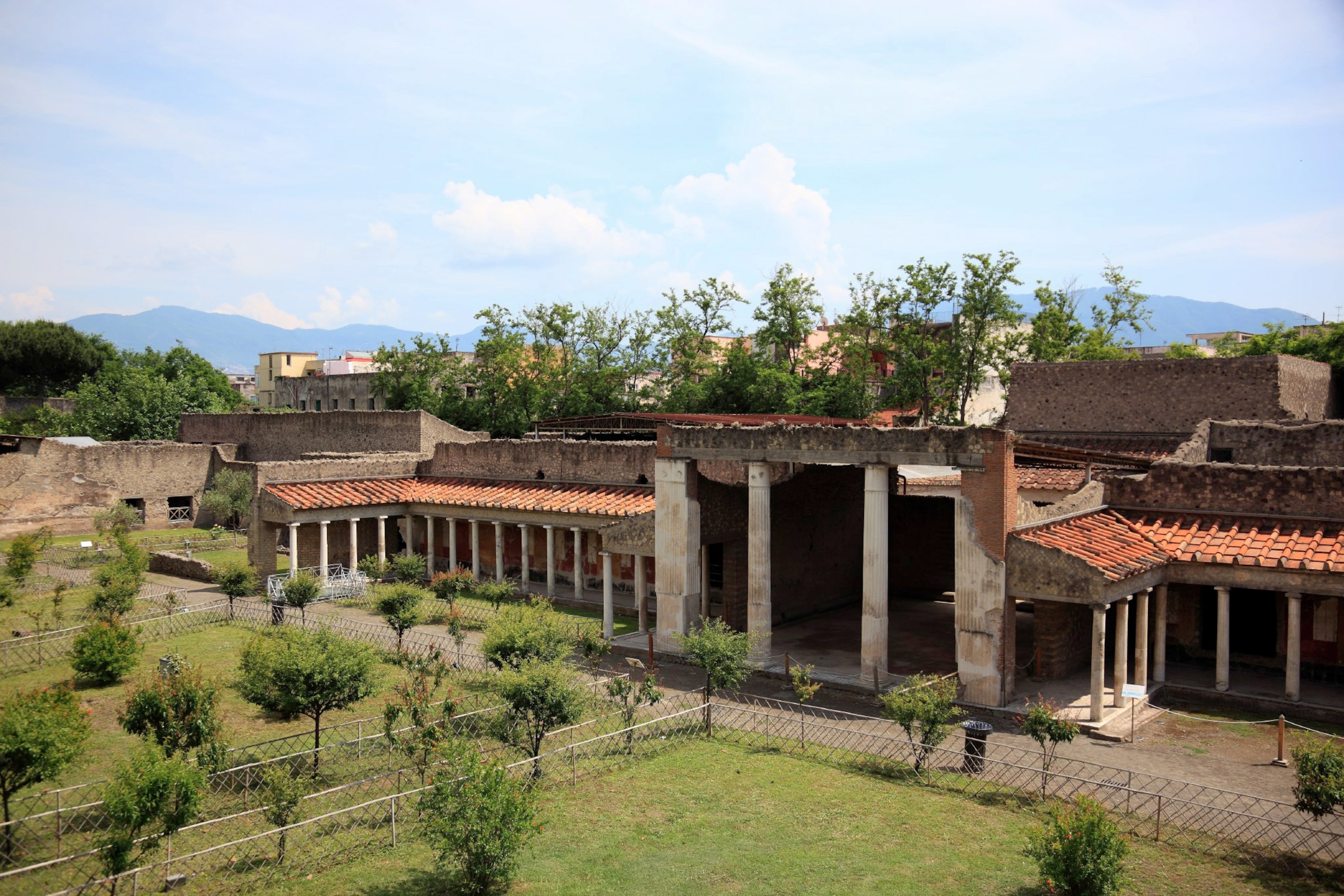 Aerial view of roman villa