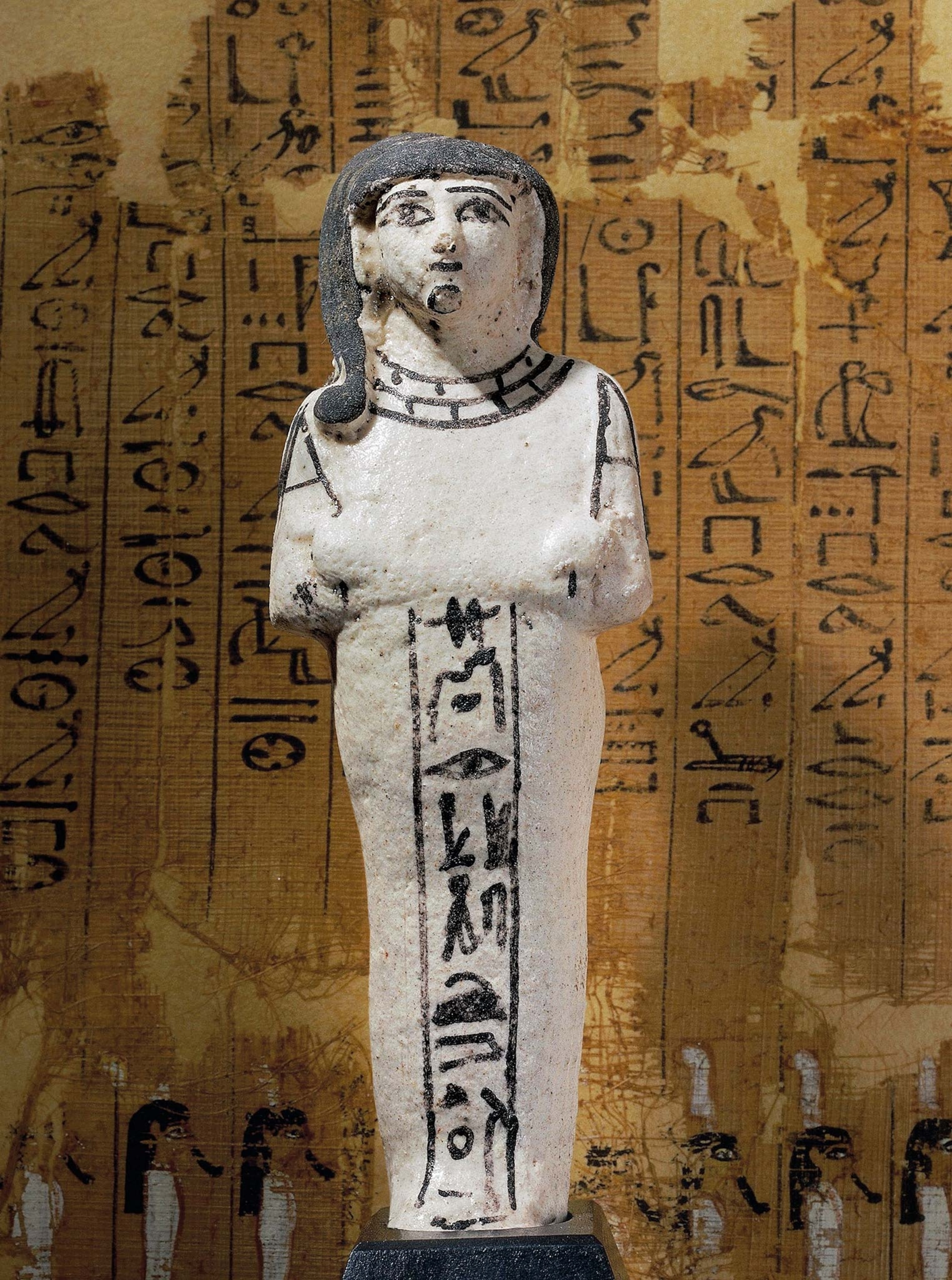 An ushabti, or funerary figurine, is inscribed with the name of Khaemwaset, Ramses II’s favorite son, whom he had with Isetnofret.