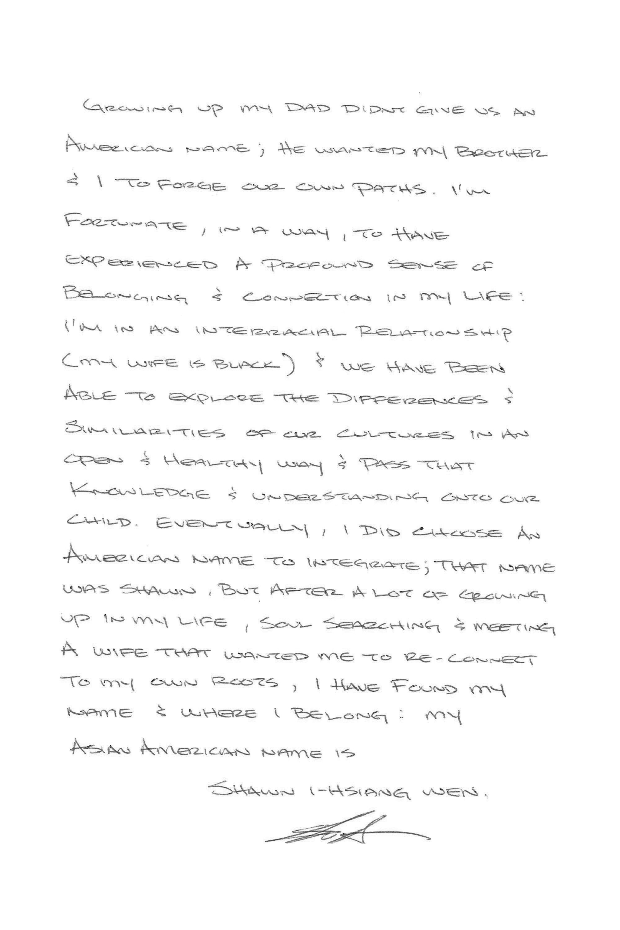 handwritten quote