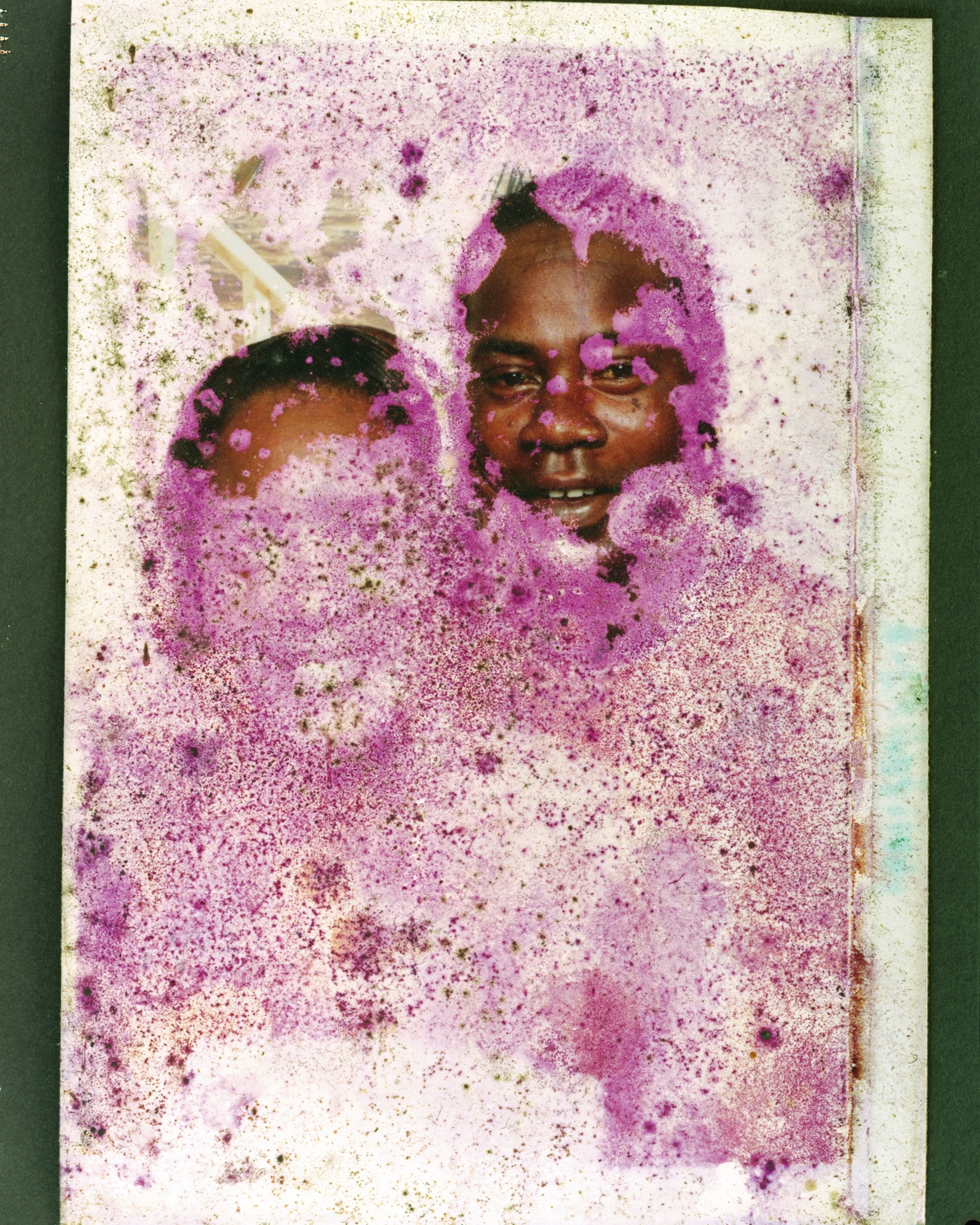 a photograph weathered by the flooding from Hurricane Katrina