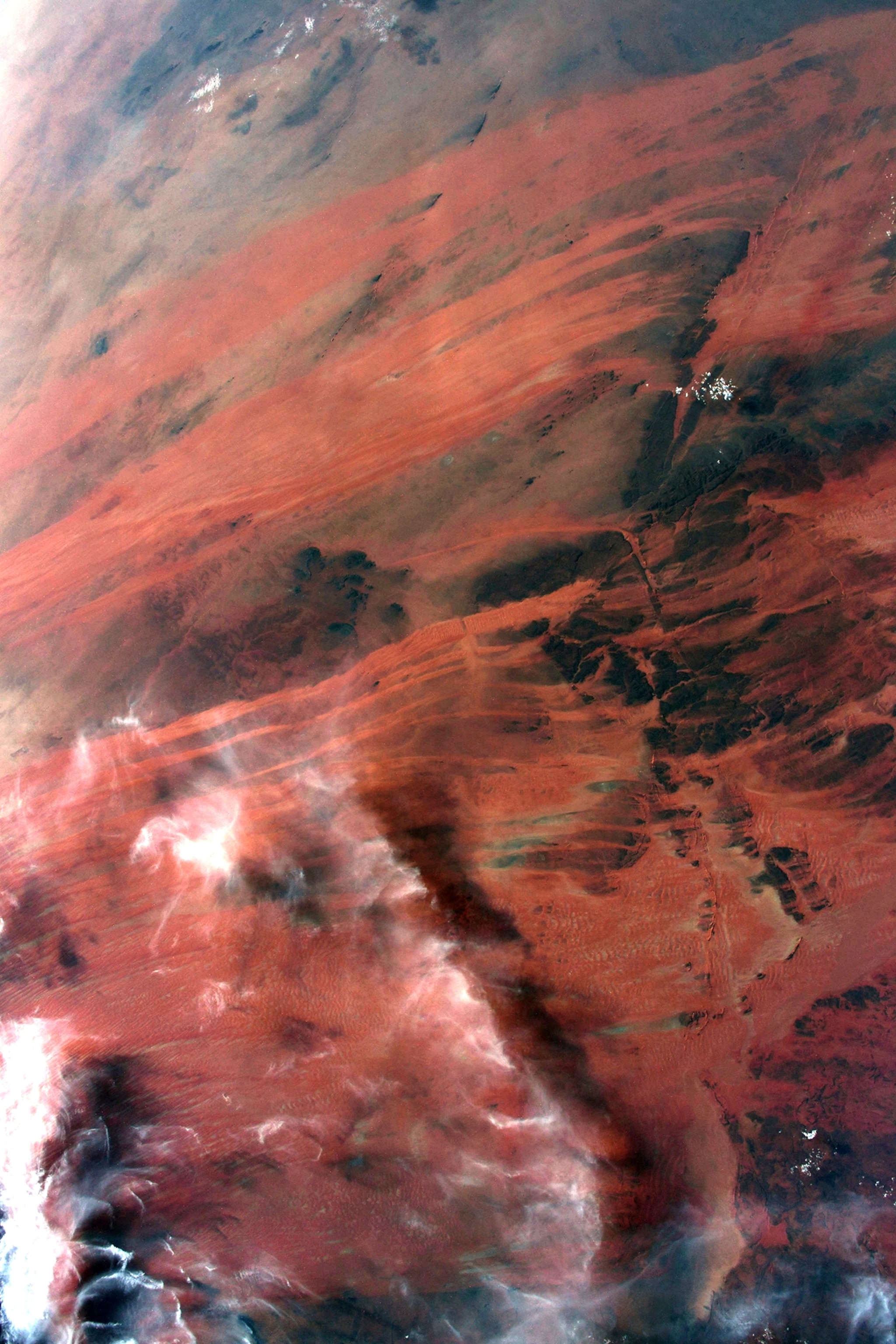 orange-red land.