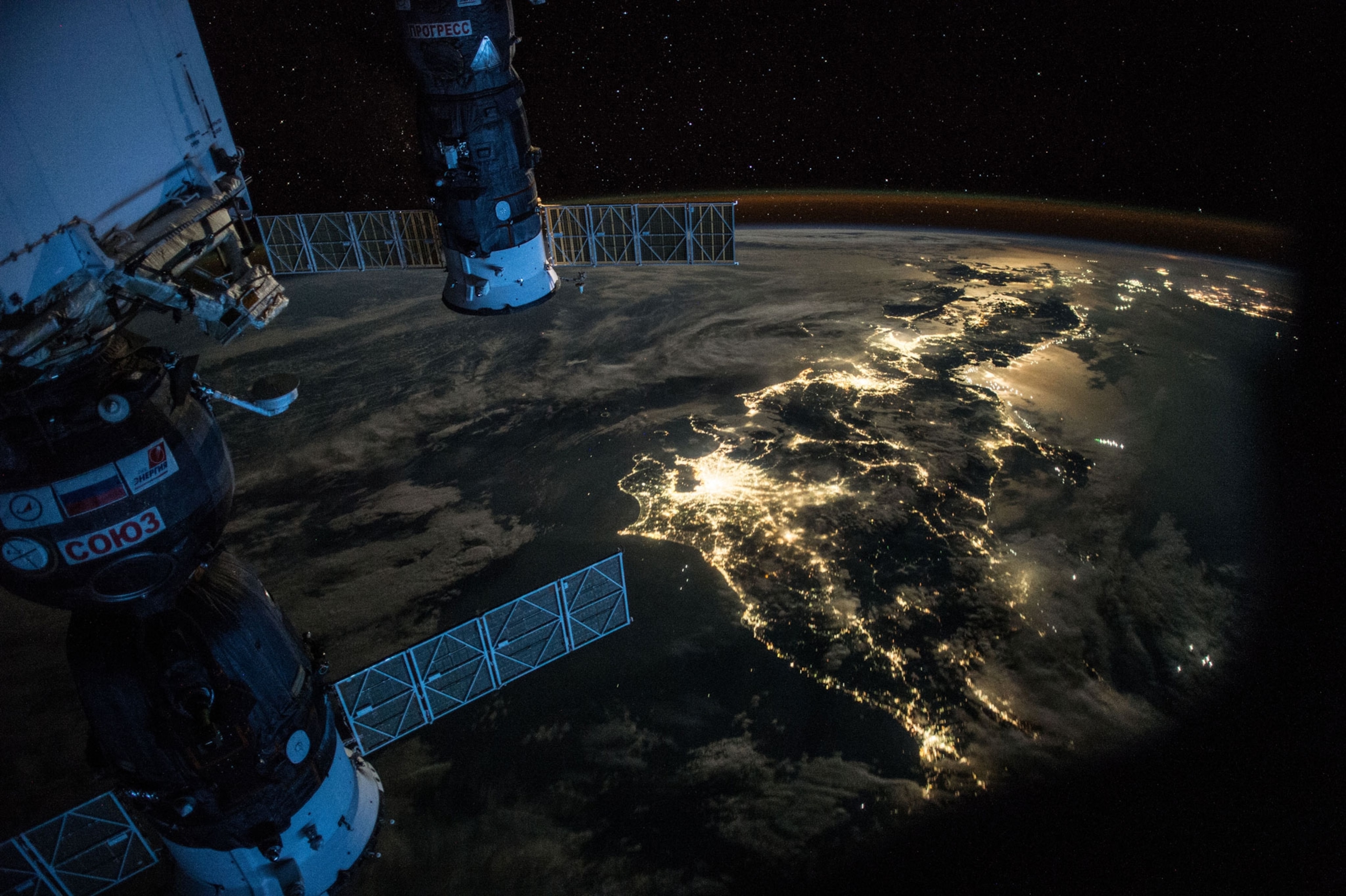 Over Japan from space