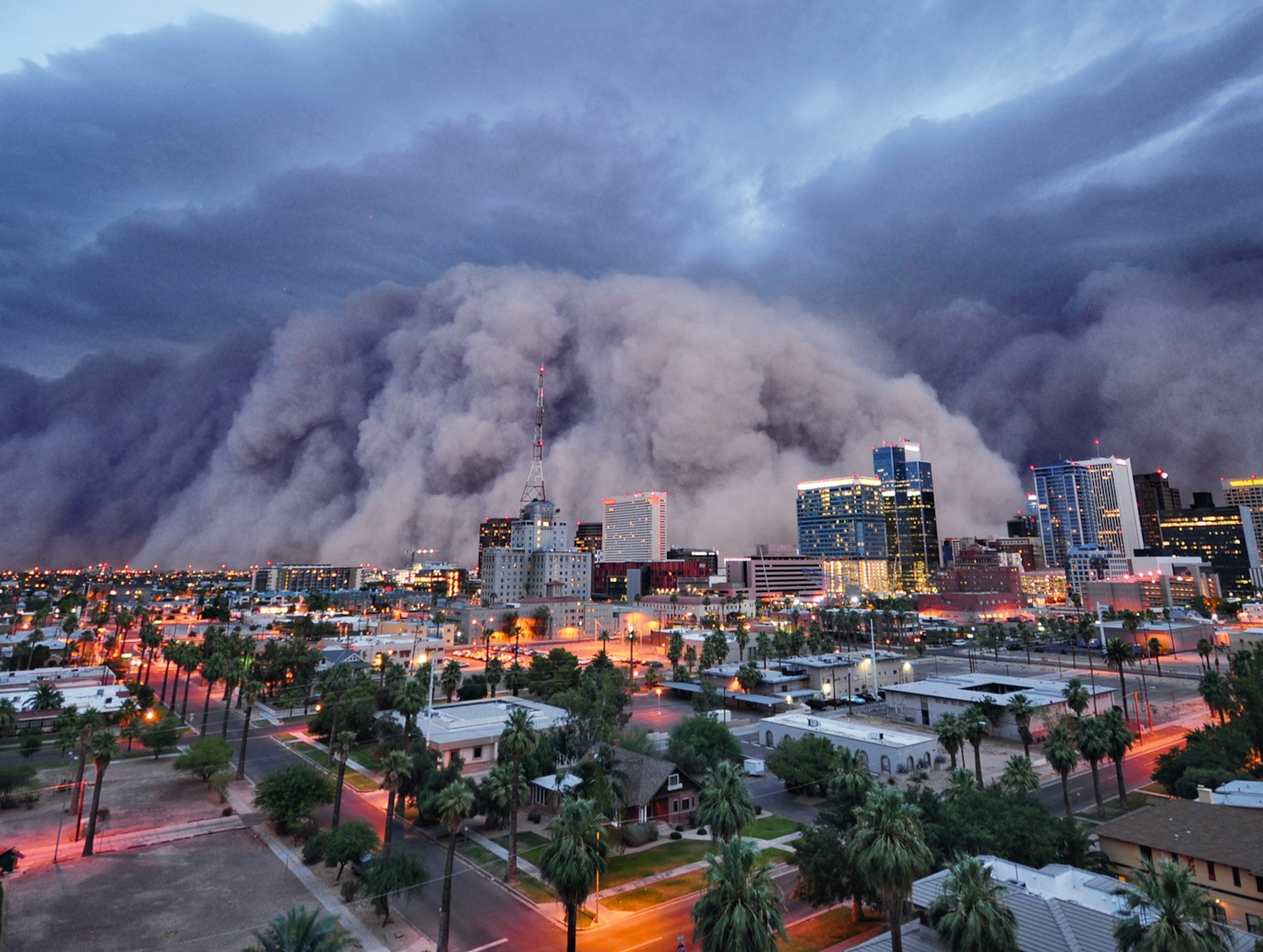 a dust storm approaching Phoenix, Arizona