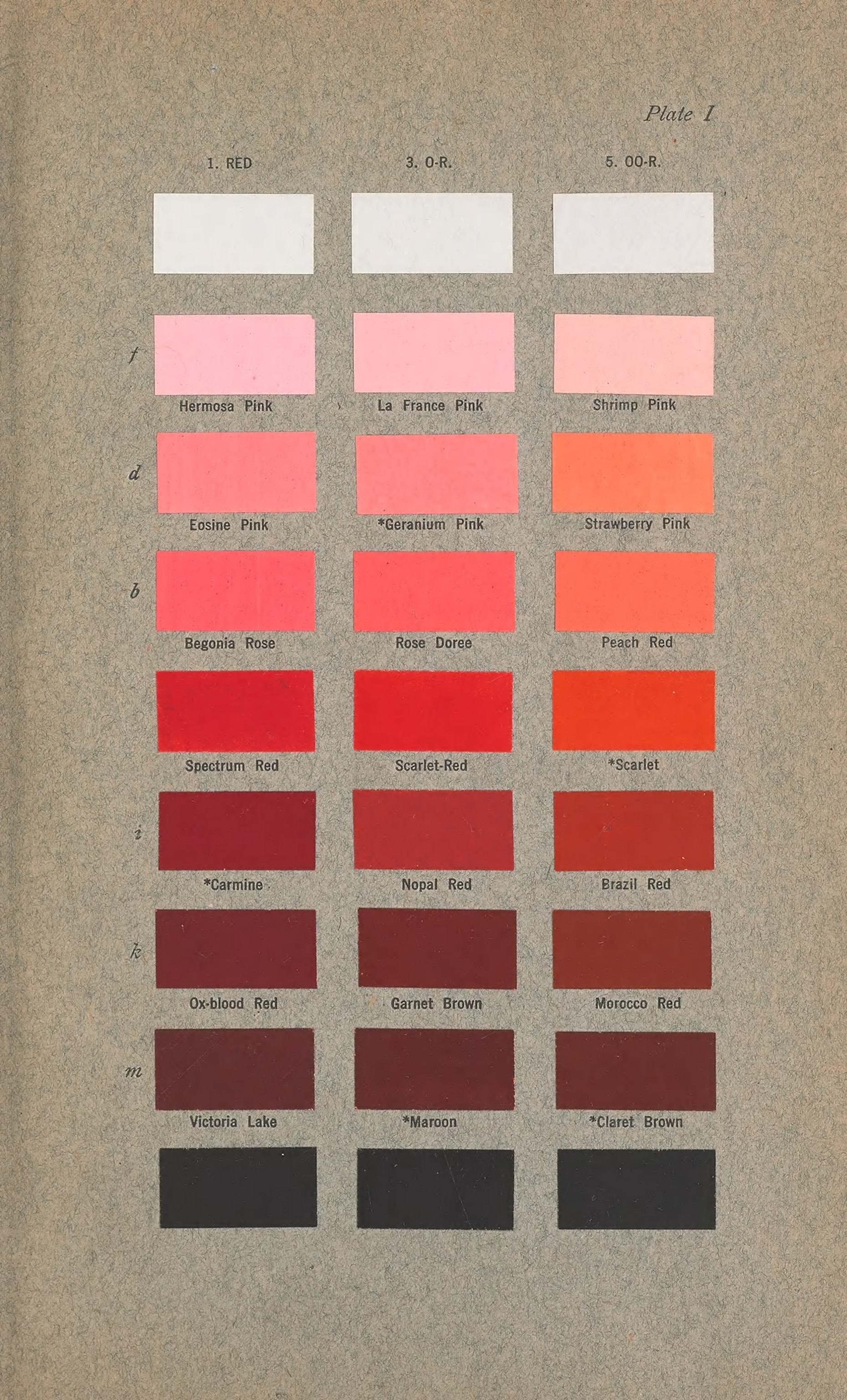 An array of pink and red.
