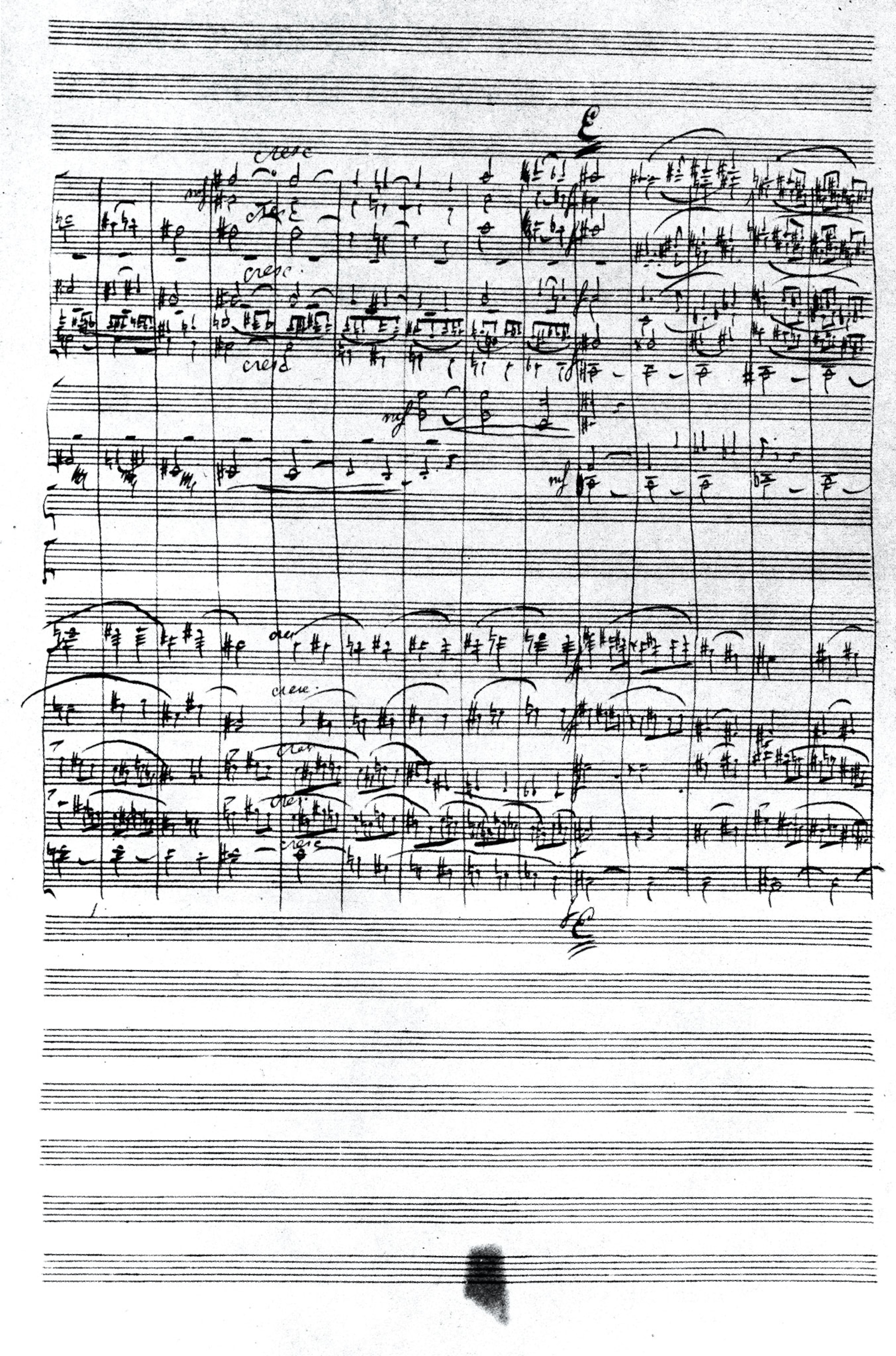 A page of the Nutcracker score by Tchaikovsky.