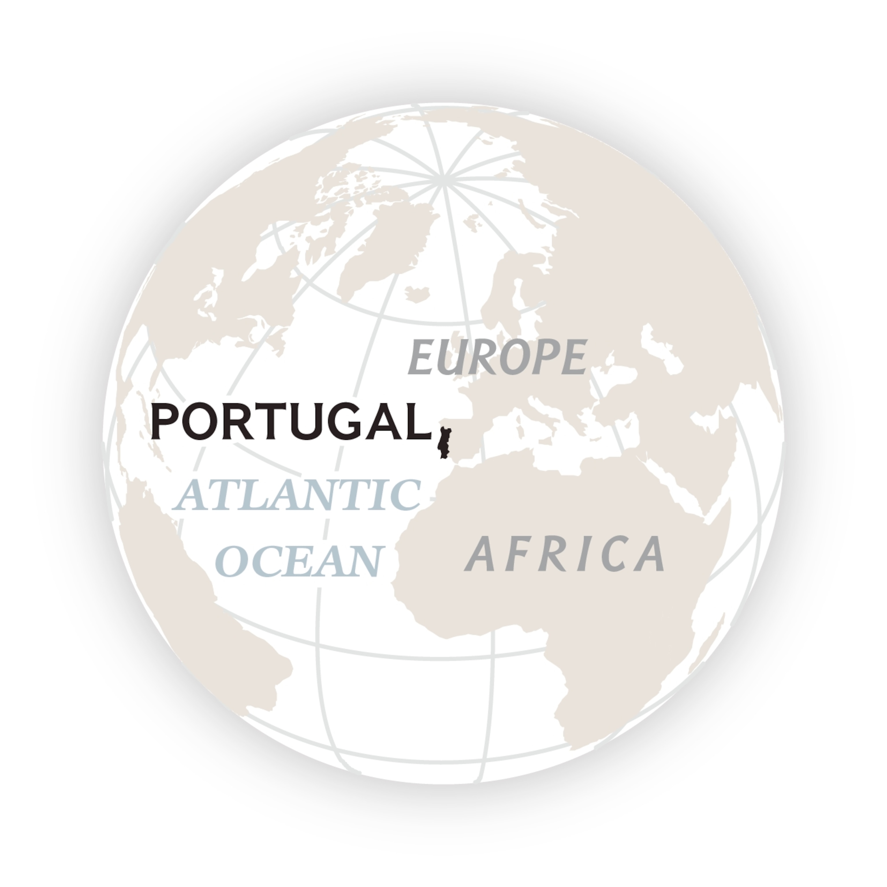 Globe locating Portugal in Europe