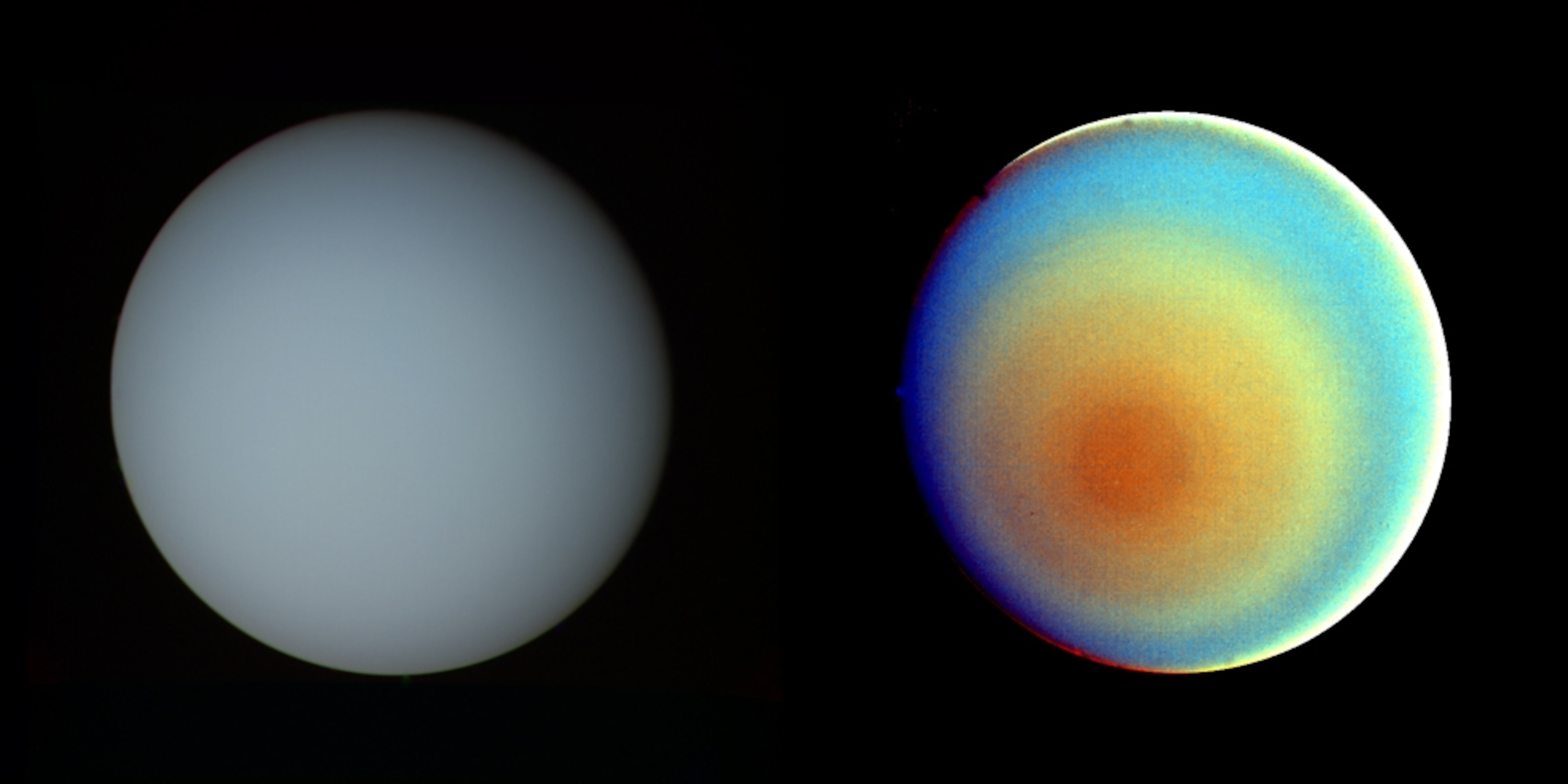 Uranus in true and false color