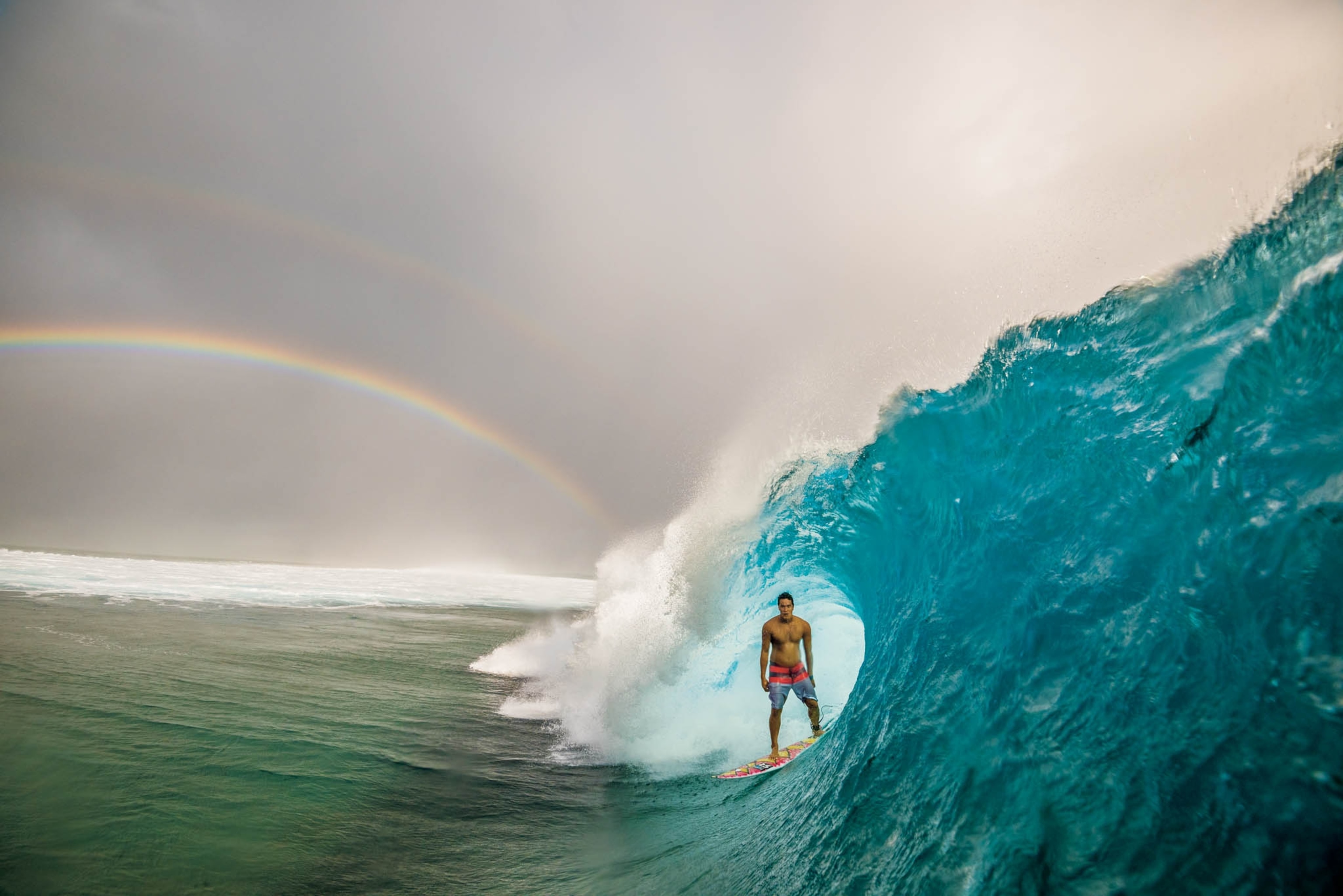 a surfer riding a wave