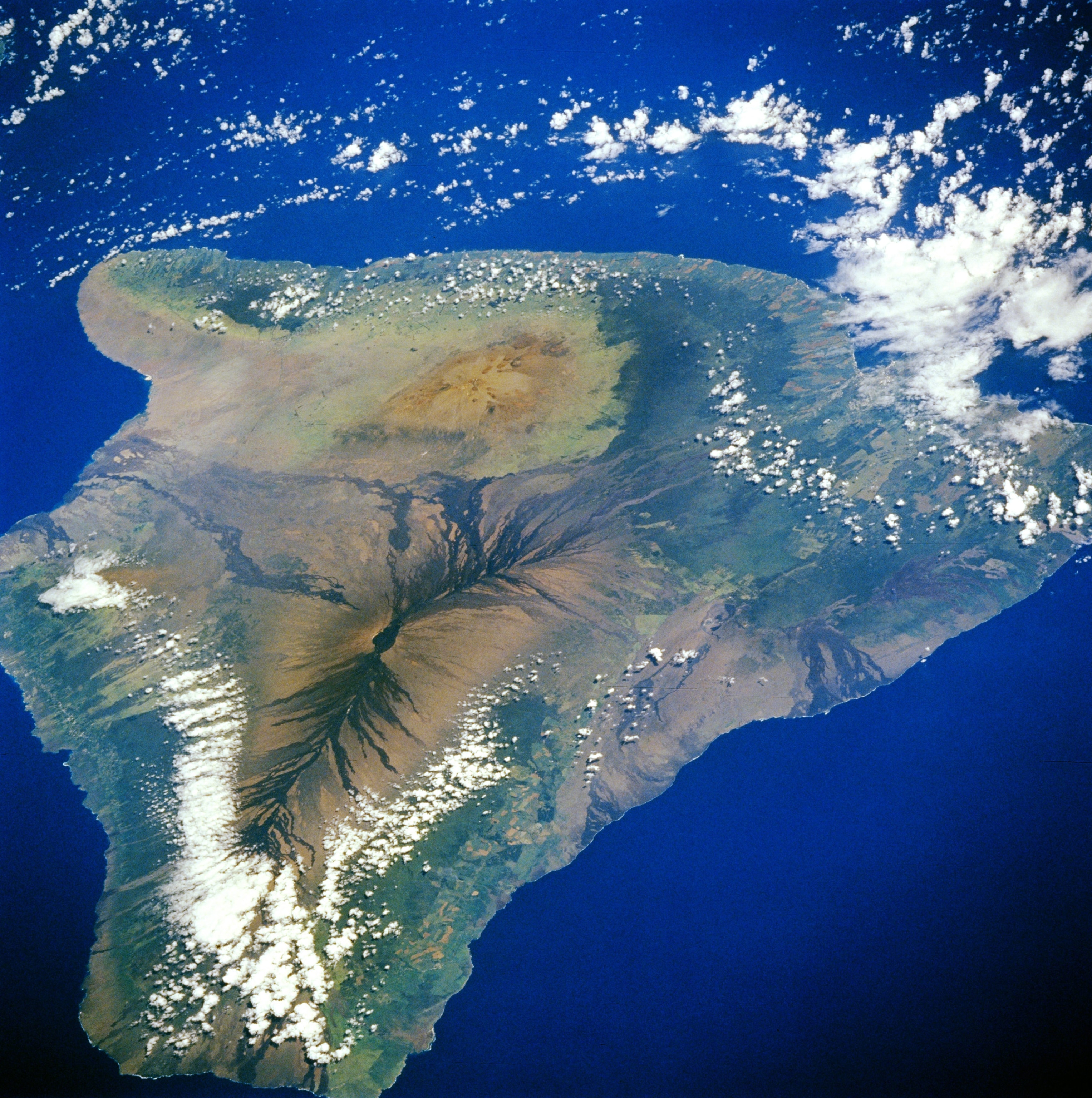 Hawai'i Volcanoes National Park taken from a satellite