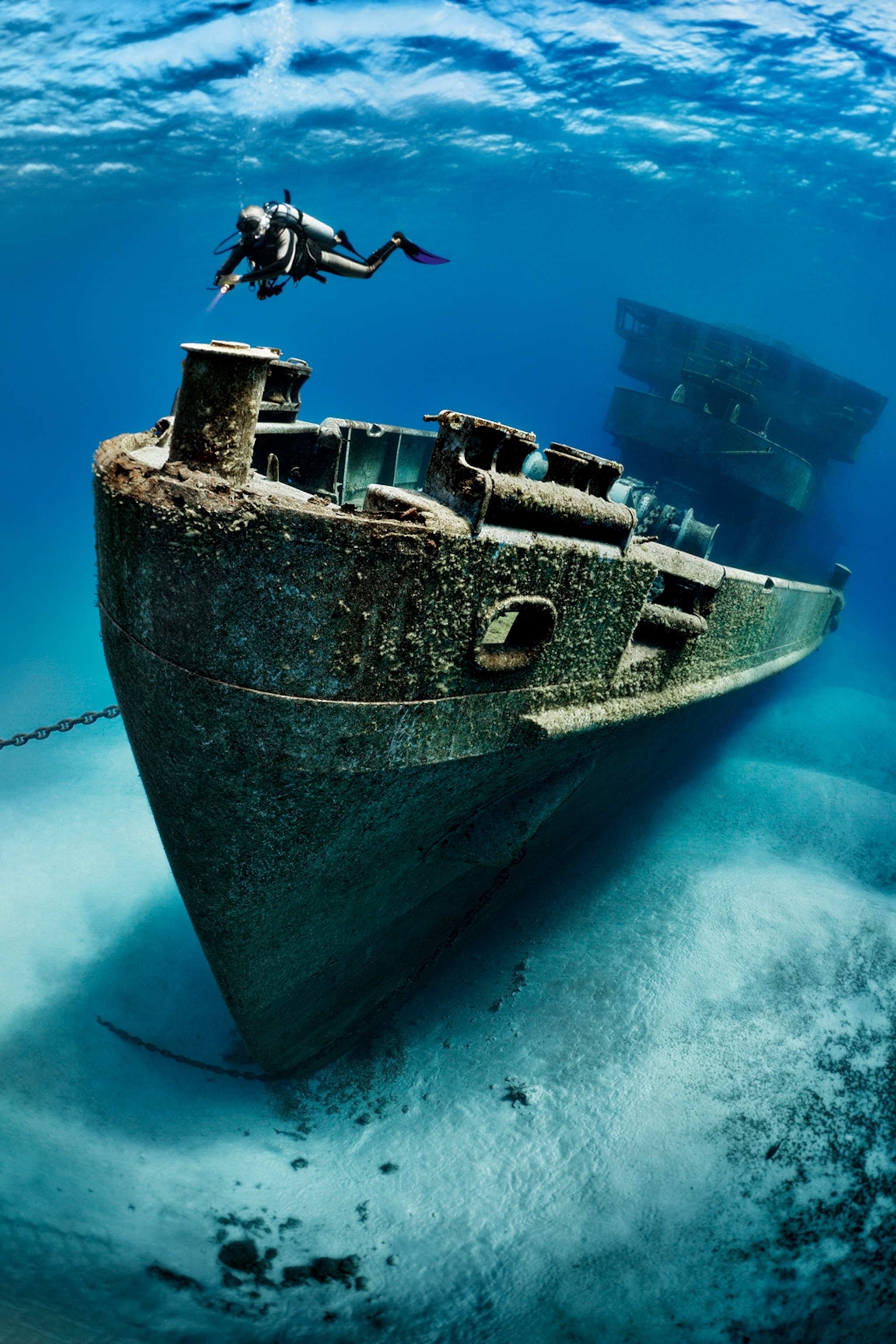an underwater shot of a shipwreck