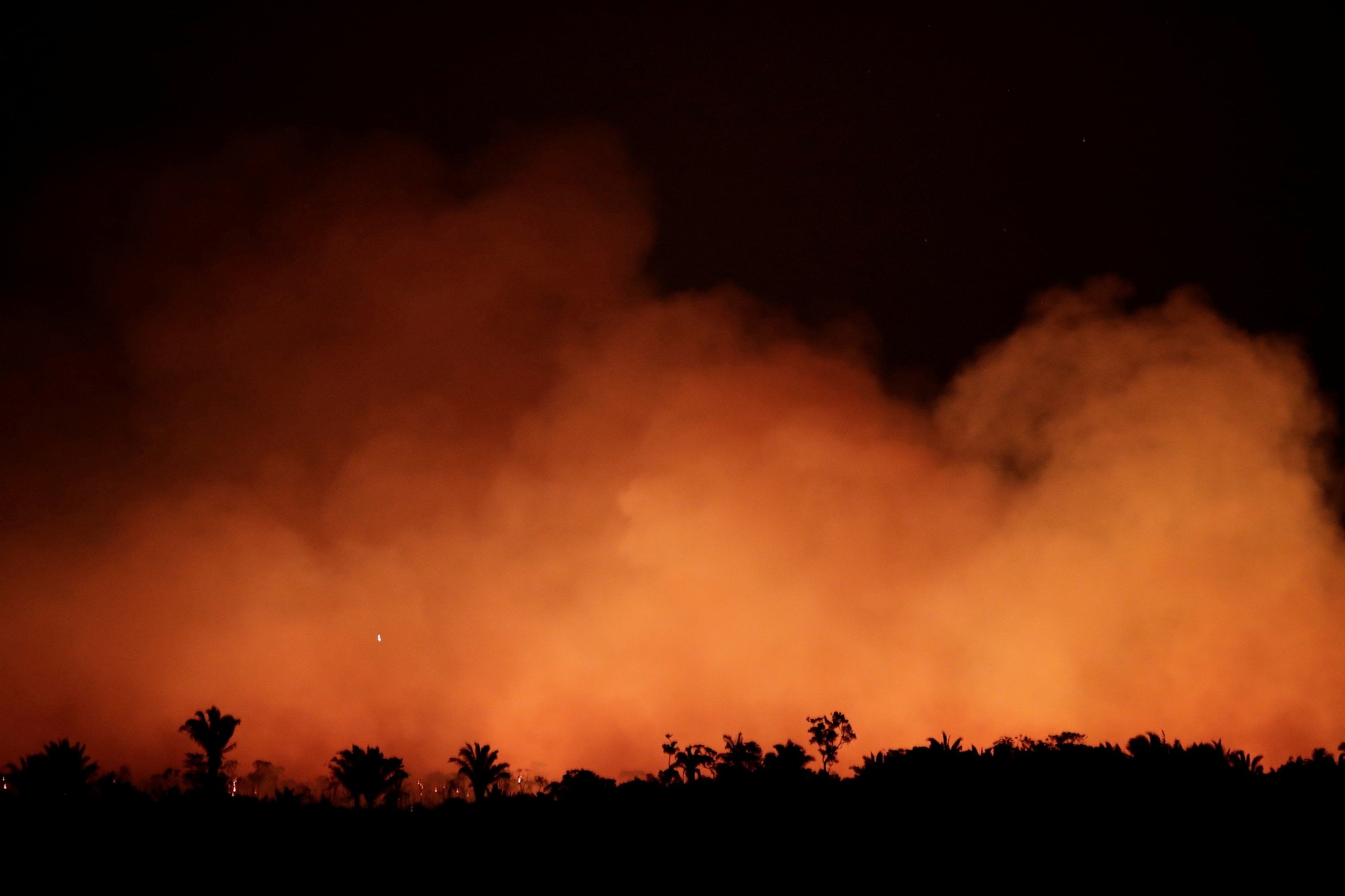 Amazon rainforest near Humaita on fire.