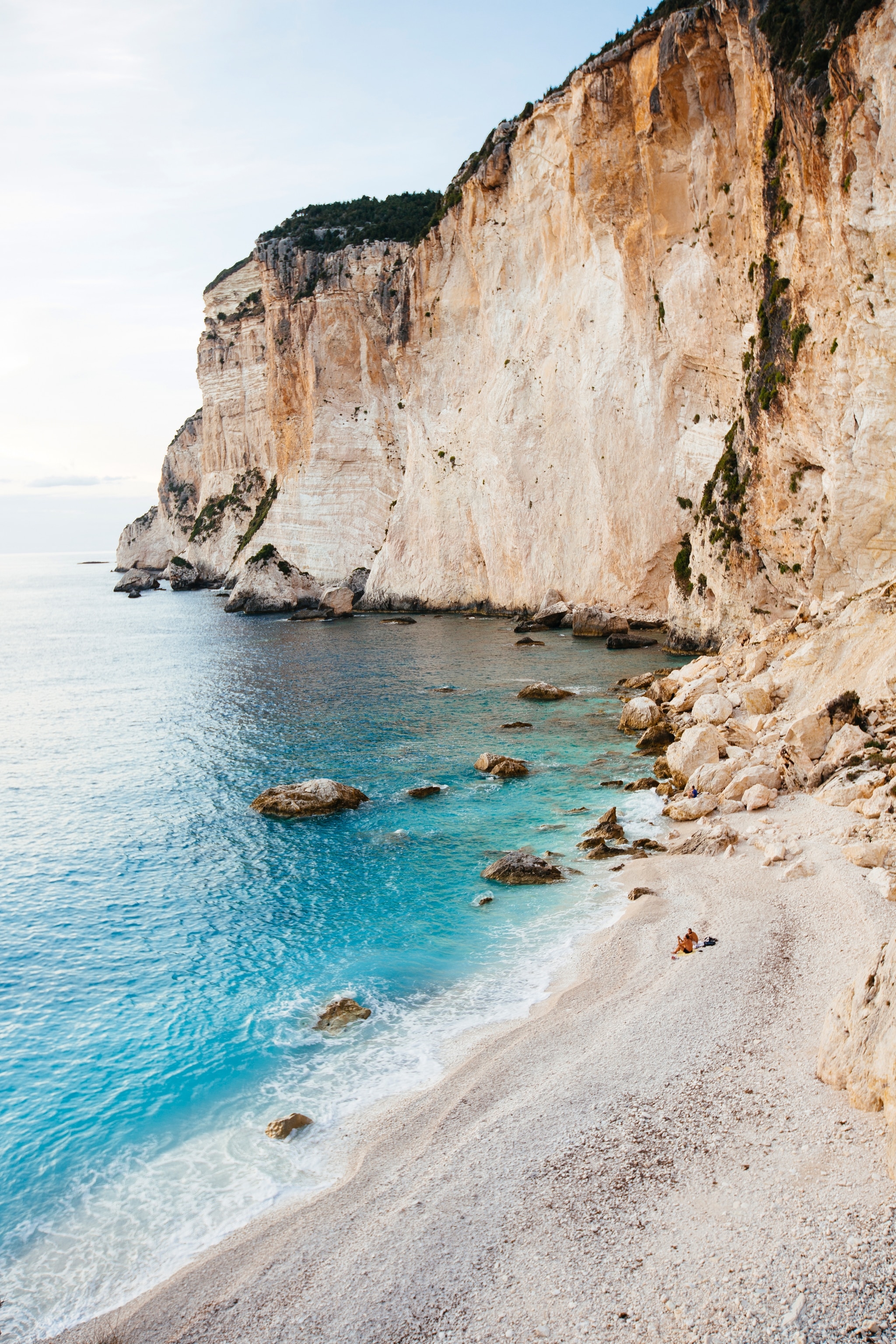 beach with cliffs in background