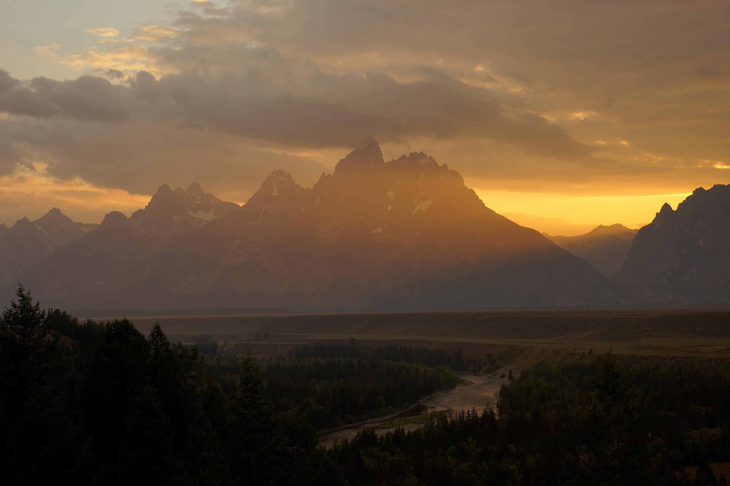 the Teton Crest trail during sunset in Wyoming