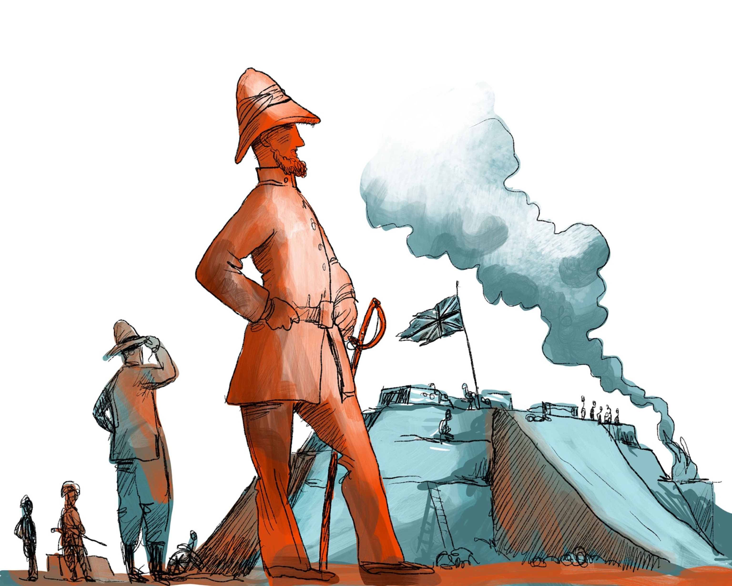 A drawing of a British colonist in Hong Kong