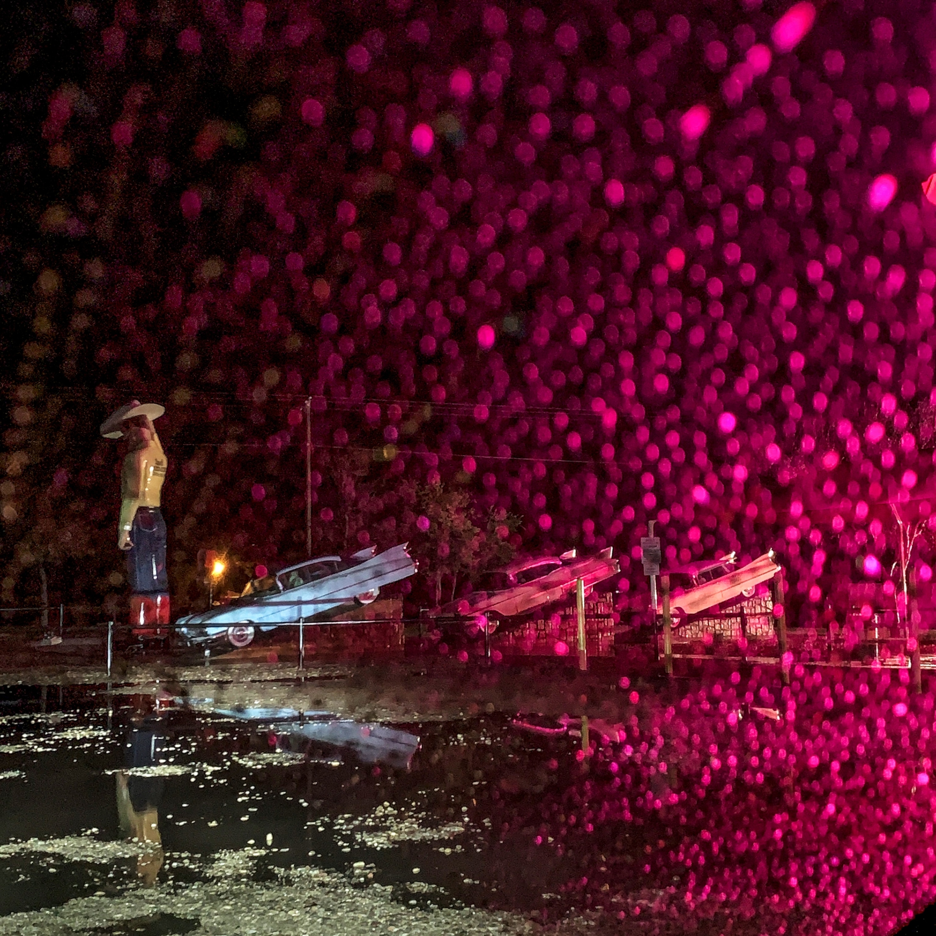 flash of red light.
