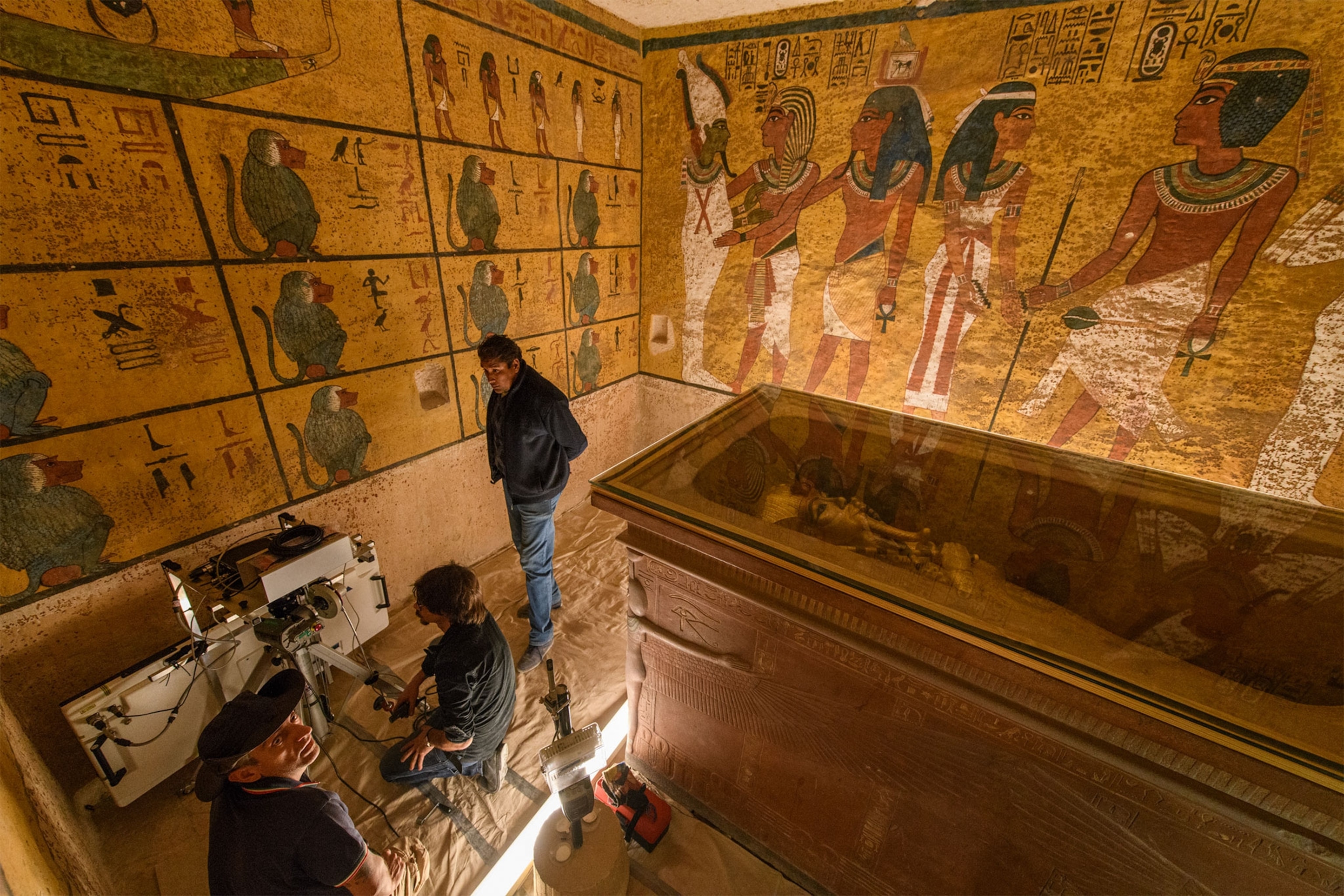 scanning in King Tut's tomb in Egypt